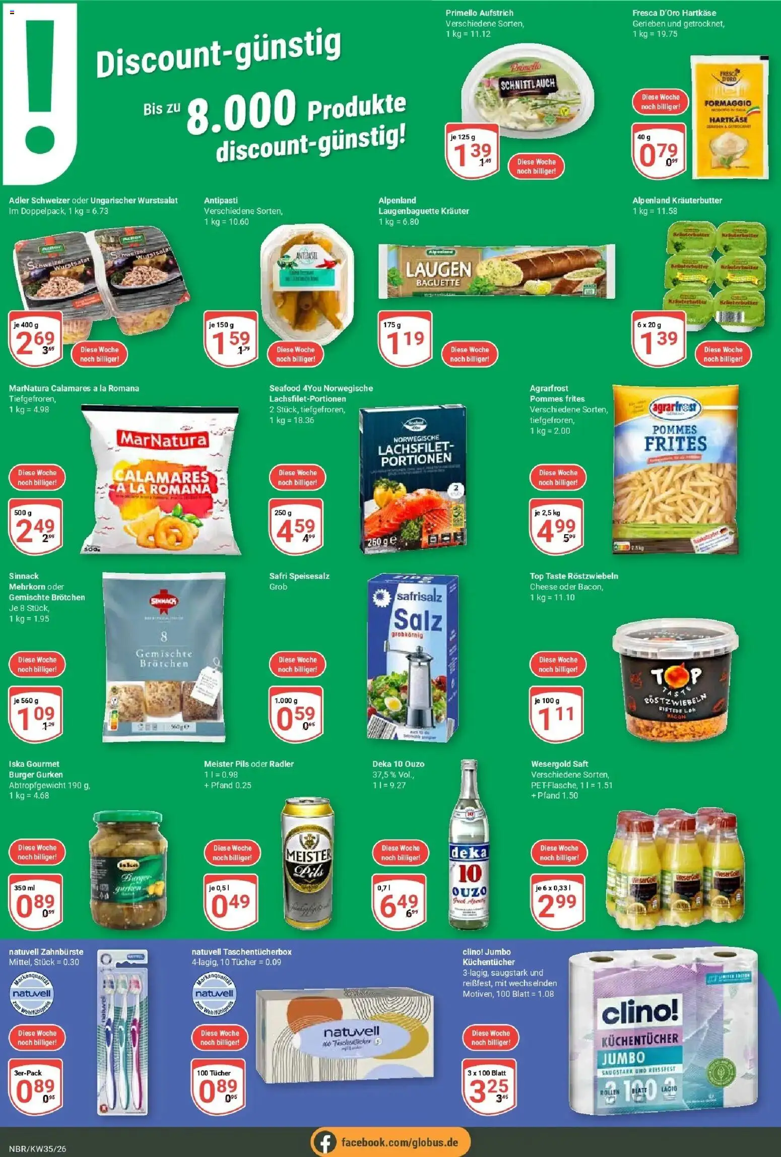 Globus Prospekt Neubrandenburg (ab 24.08.2026) » Angebote online | Seite: 15 | Produkte: Pils, Pommes, Pommes frites, Zahnbürste