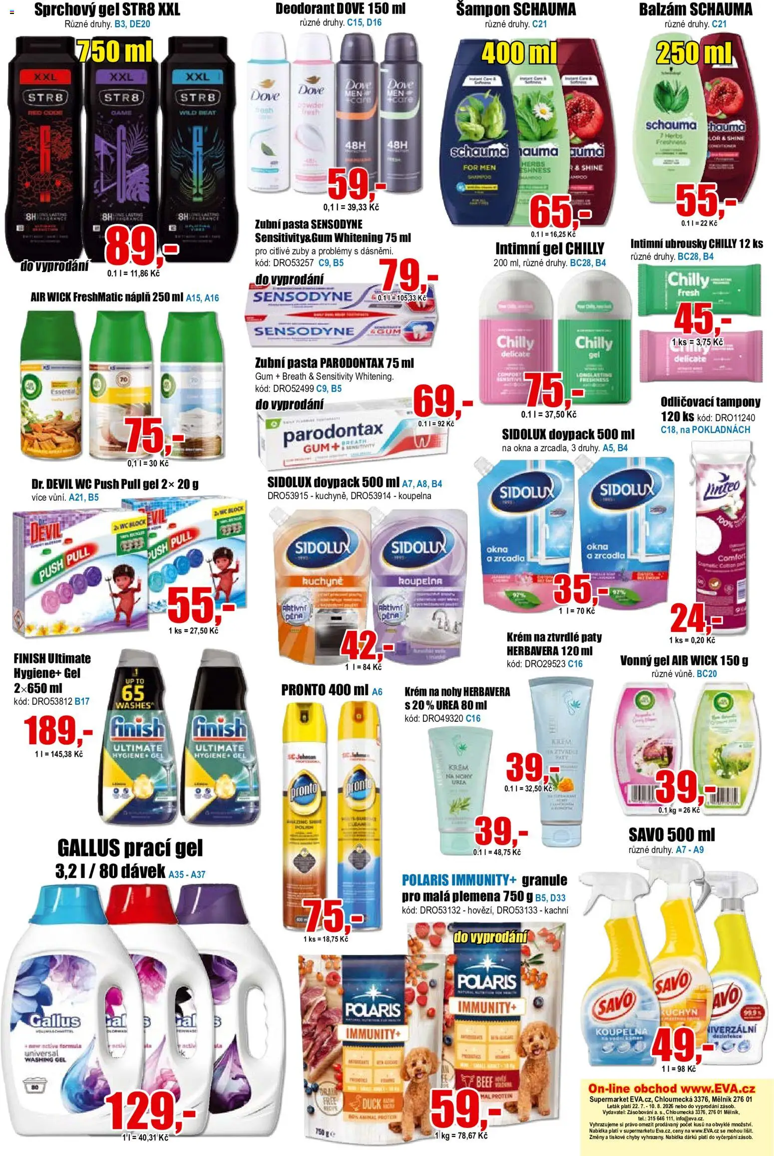 Eva supermarket leták od 22.07.2026 | Strana: 6 | Produkty: Parodontax, Prací gel, Air Wick, Protein