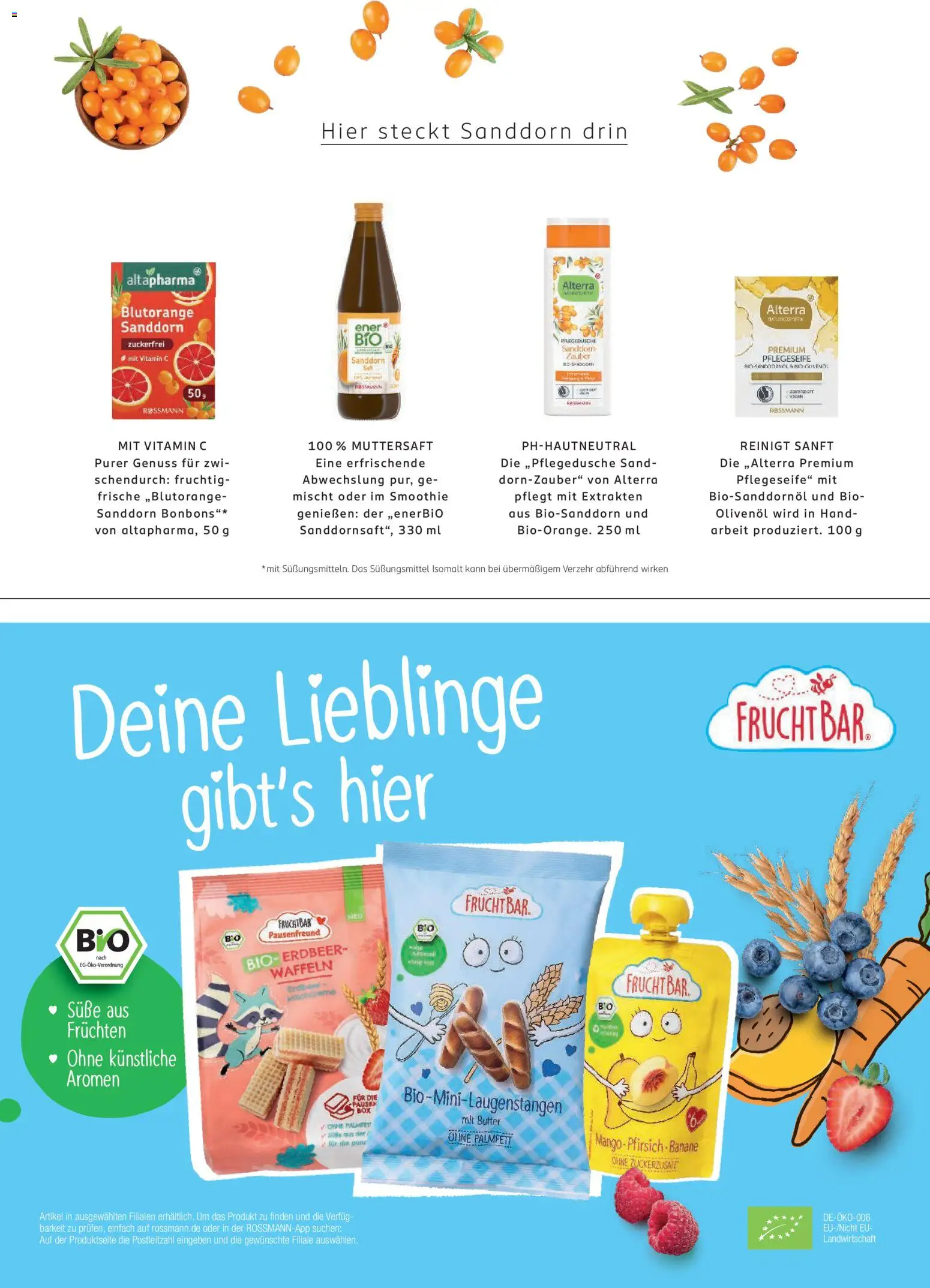 Rossmann Centaur – gültig ab 01.10.2026 | Seite: 83 | Produkte: Sanddorn, Olivenol, Waffeln, Mango