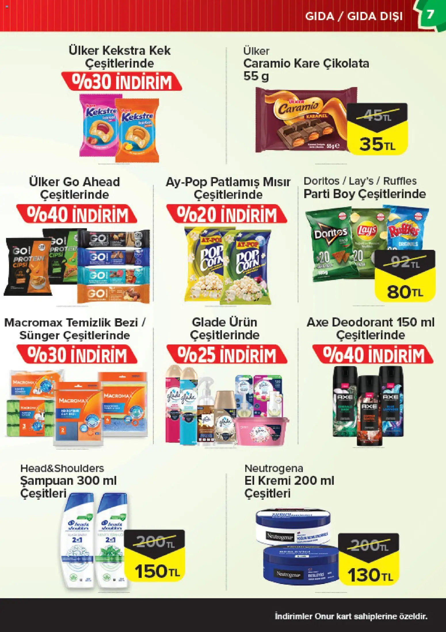 Onur Market Katalog Trakya - 13 Ekim 2026 tarihinden itibaren geçerlidir | Sayfa: 7 | Ürünler: El kremi, Deodorant, Çikolata, Mısır