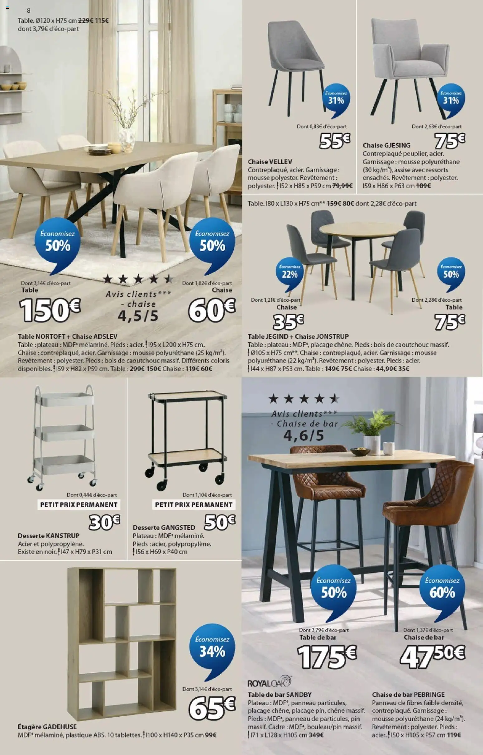 {H1} | Page: 8 | Produits: Plateau, Étagère, Table, Cadre