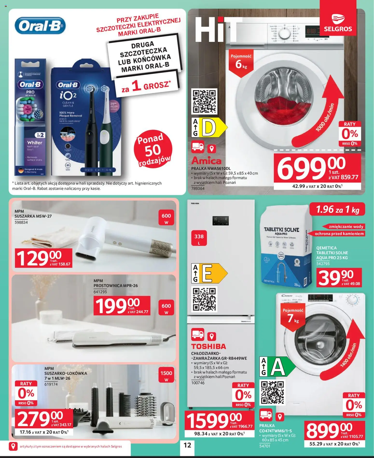 Selgros cash&carry gazetka - Oferta przemysłowa od 27.08.2026 | Strona: 14 | Produkty: Zamrażarka, Pralka, Suszarka, Prostownica