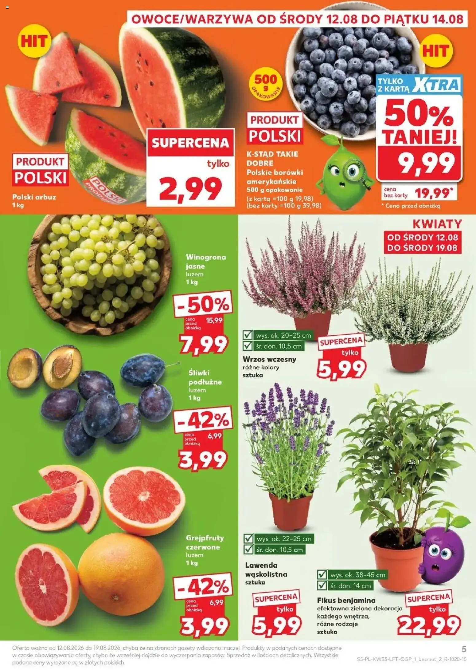 Kaufland - Kaufland Gazetka Tygodnia ważne do 19.08 od 12.08.2026 - od jutra PDF | Strona: 5 | Produkty: Arbuz, Gazety, Kwiaty, Lawenda