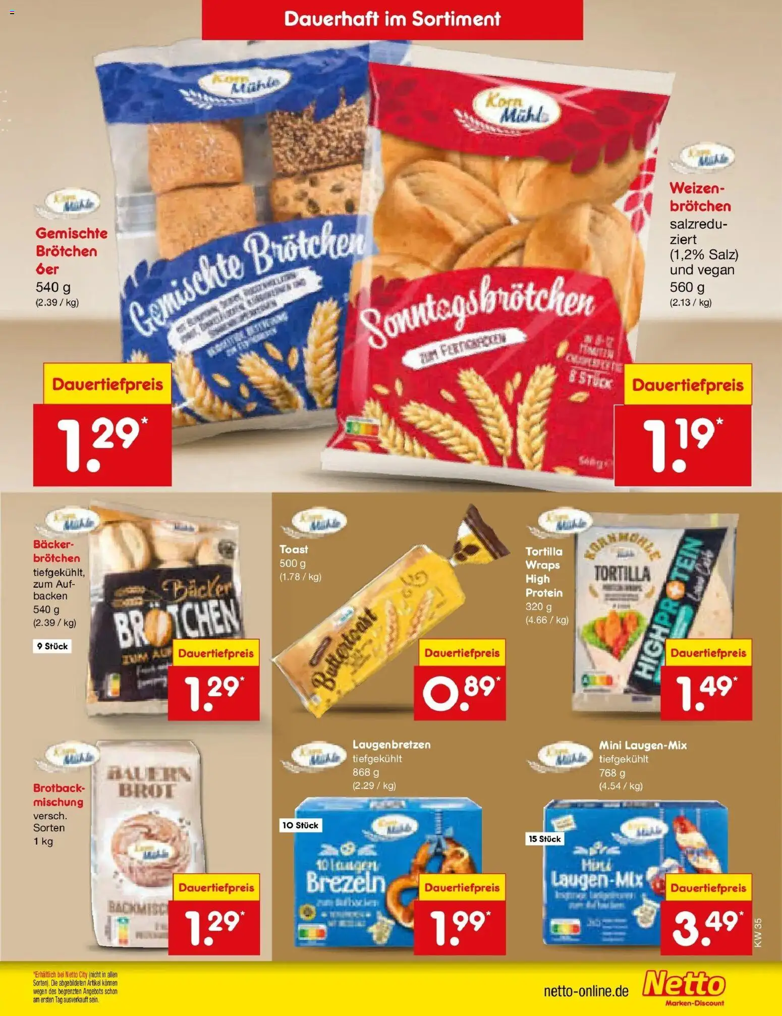 Netto Marken-Discount Prospekt Hamburg (ab 24.08.2026) » Angebote | Seite: 17 | Produkte: Mühle, Toast, Salz, Brot