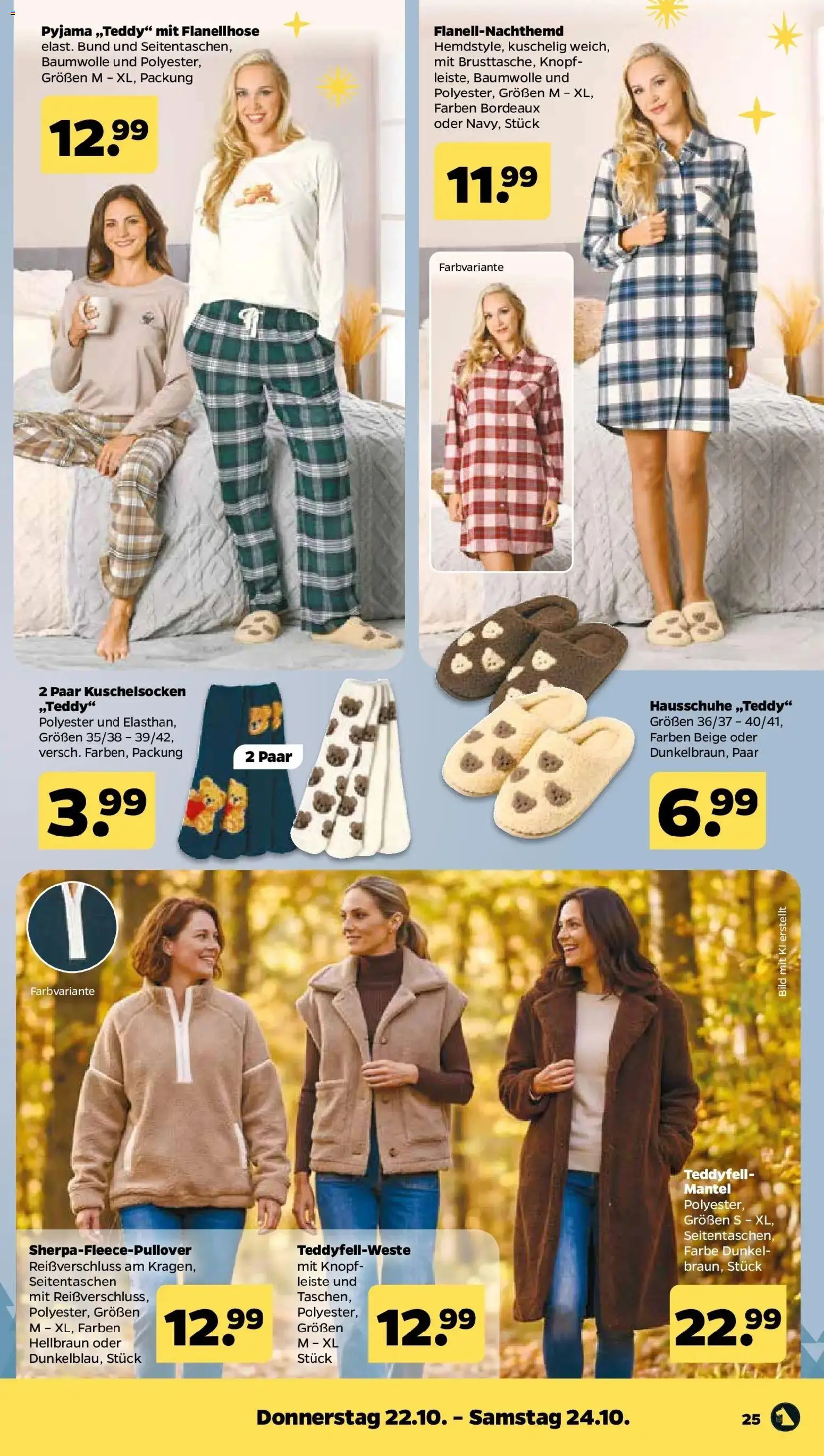 Netto Aktueller Prospekt ab 19.10.2026 → Angebote nächste Woche | Seite: 29 | Produkte: Mantel, Pyjama, Hausschuhe
