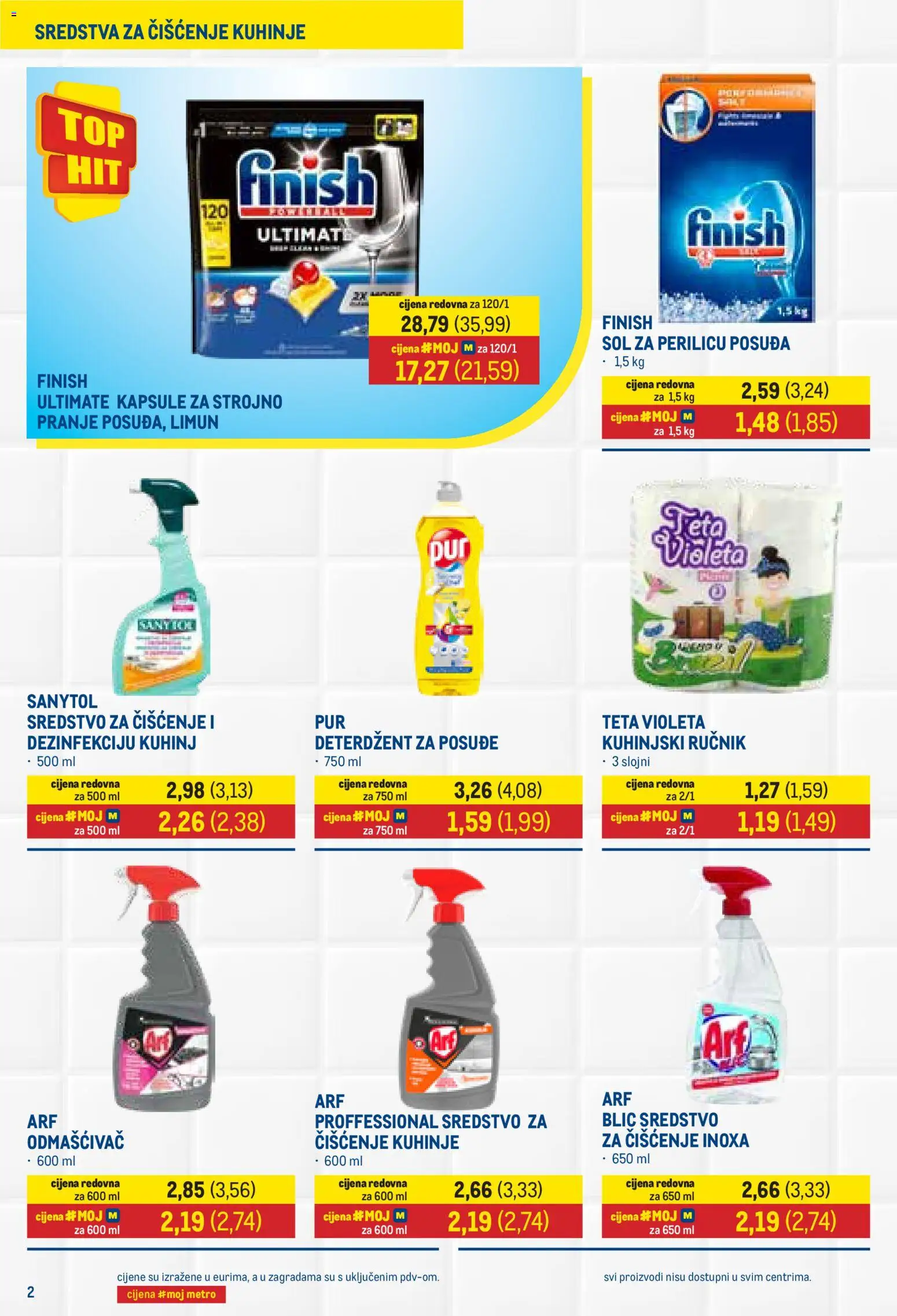 Metro katalog | vrijedi od 16.06.2026 | Stranica: 2 | Proizvodi: Sredstva za čiščenje, Limun, Finish, Violeta