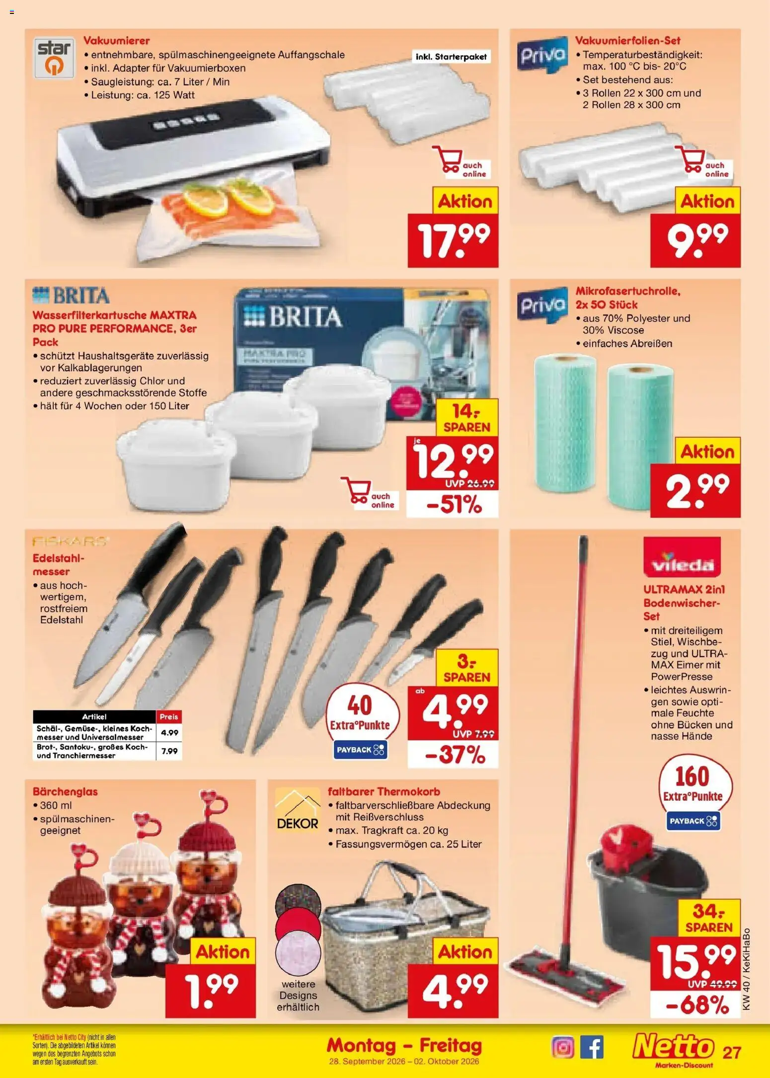 Netto Marken-Discount Prospekt Stadtlohn – gültig ab 28.09.2026 | Seite: 39 | Produkte: Adapter, Vakuumierer
