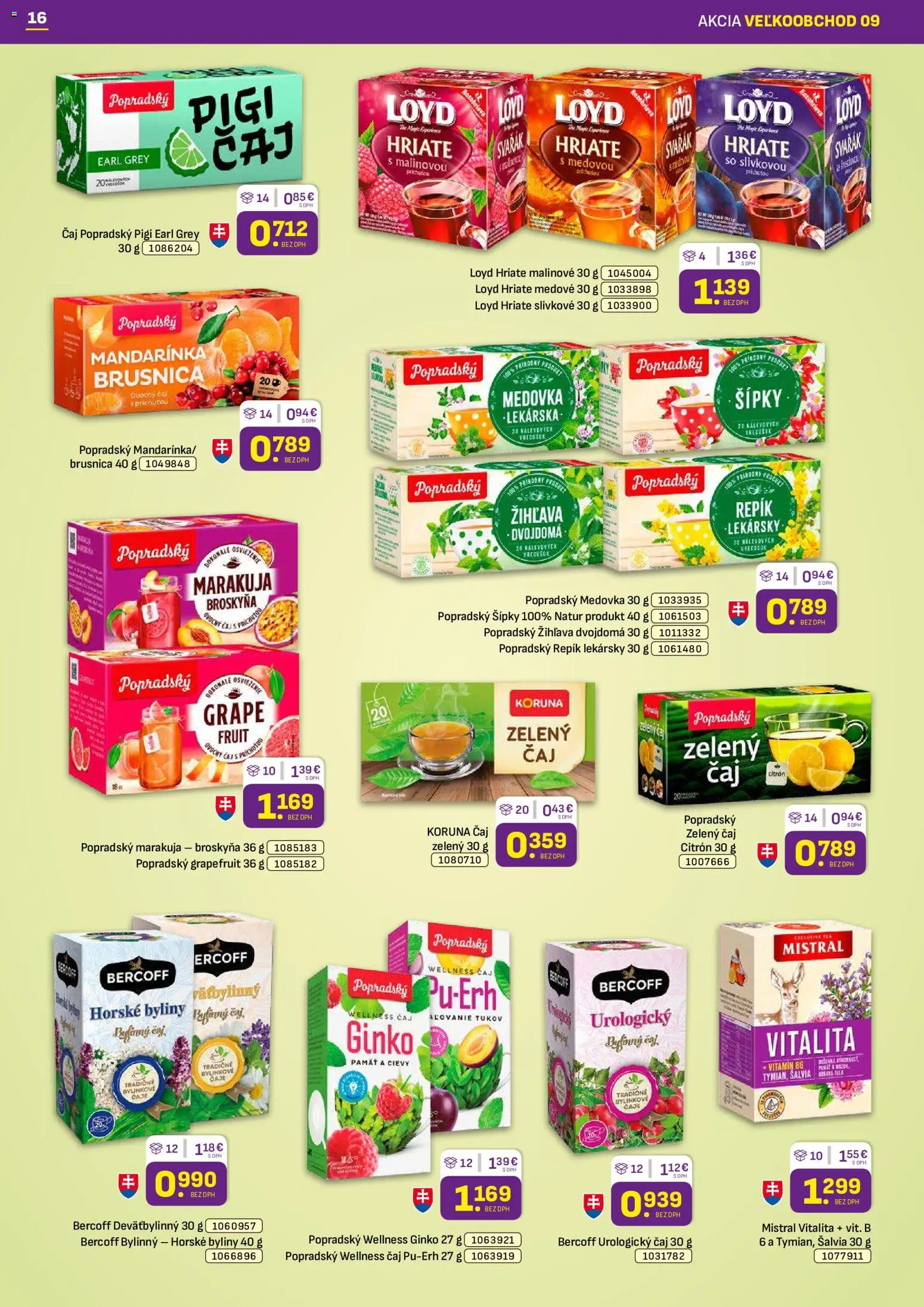 Nové Libex akcie – leták je platný od 04.05.2026 | Strana: 16 | Produkty: Čaj, Grapefruit
