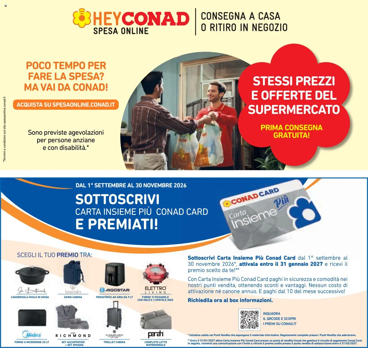 Volantino Conad del 26/08/2026 | Pagina: 35 | Prodotti: Microonde, Accappatoio, Letto matrimoniale, Zaino