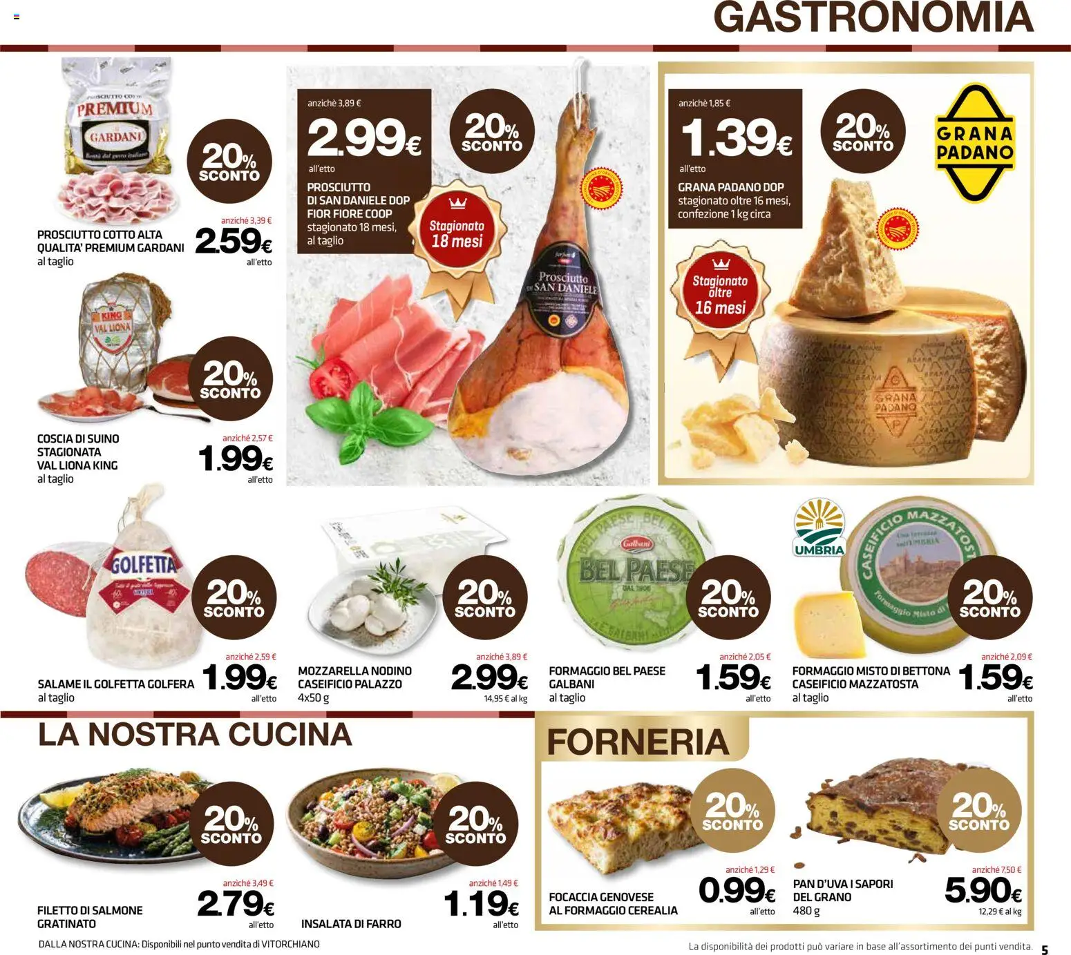 Volantino Superconti del 02/07/2026 | Pagina: 5 | Prodotti: Prosciutto Cotto, Salmone, Suino, Mozzarella