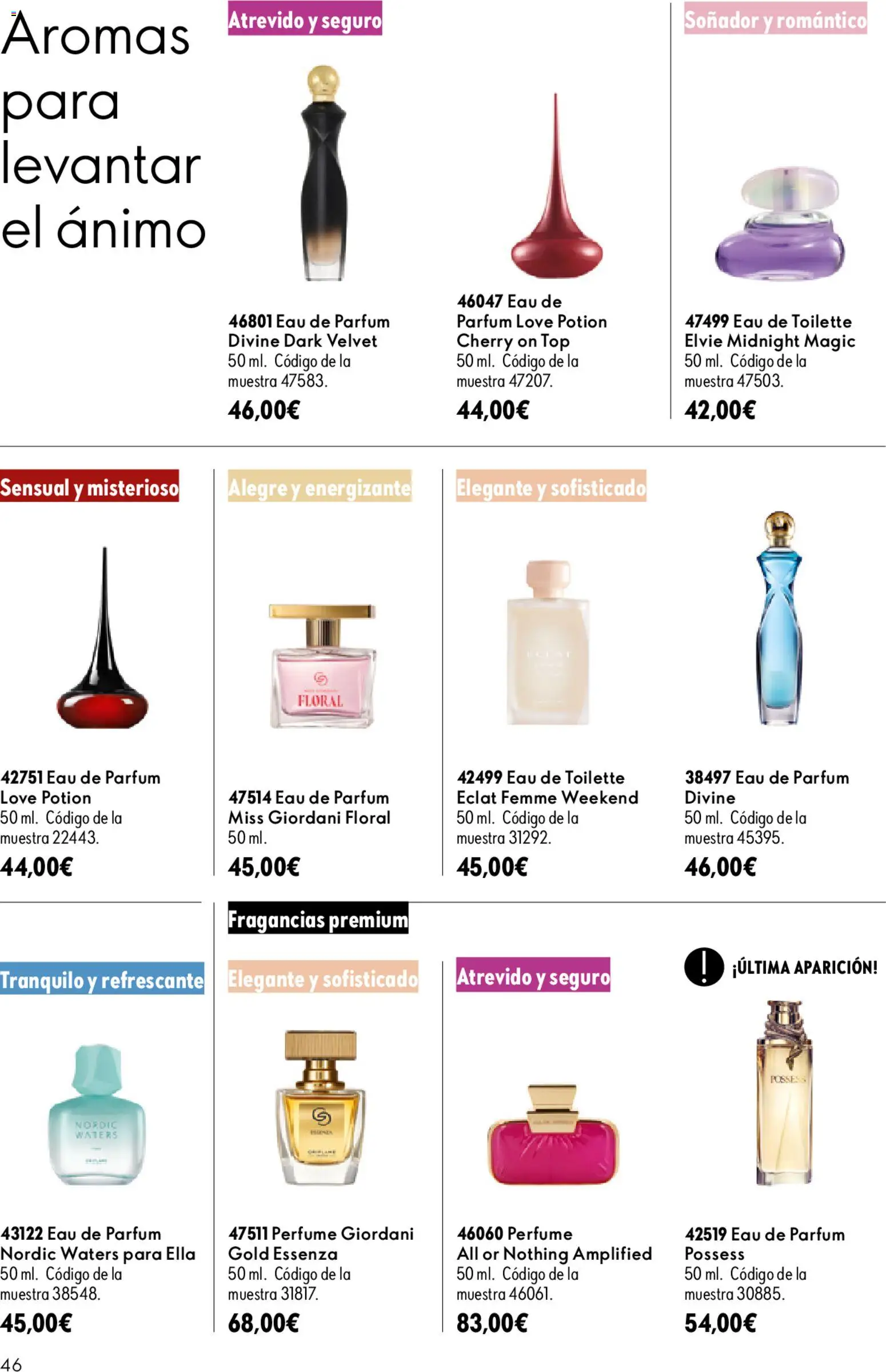 Oriflame - Catálogo Campaña 13 │ válido desde el 16/09/2026 | Página: 46 | Productos: Perfume, Eau de toilette, Eau de parfum