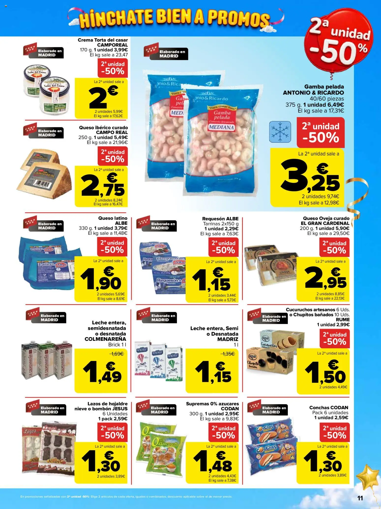 Carrefour folleto Madrid │ válido desde el 14/10/2026 | Página: 11 | Productos: Queso, Crema, Ricotta, Gamba