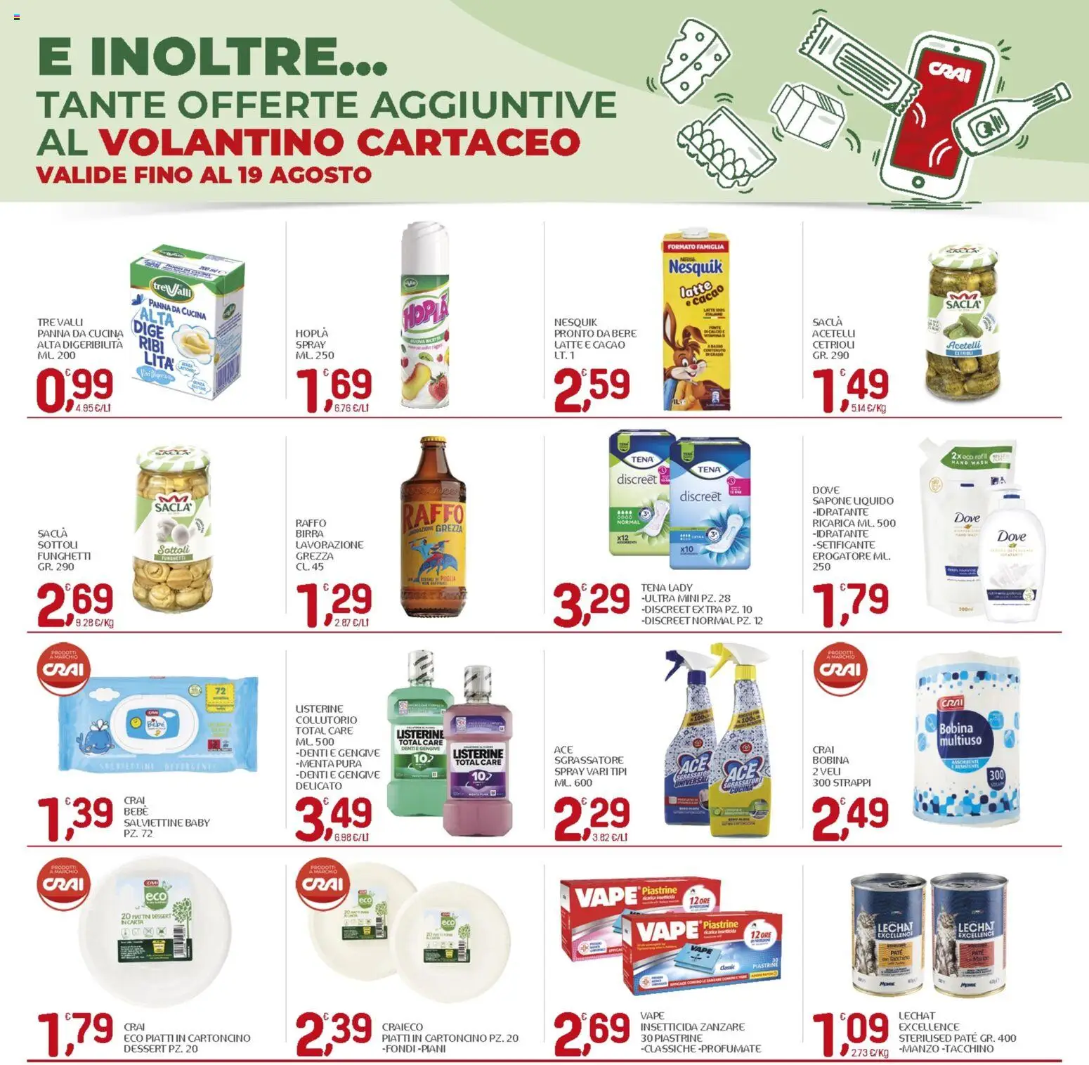 Volantino CRAI del 06/08/2026 | Pagina: 15 | Prodotti: Paté, Panna, Cetrioli, Latte