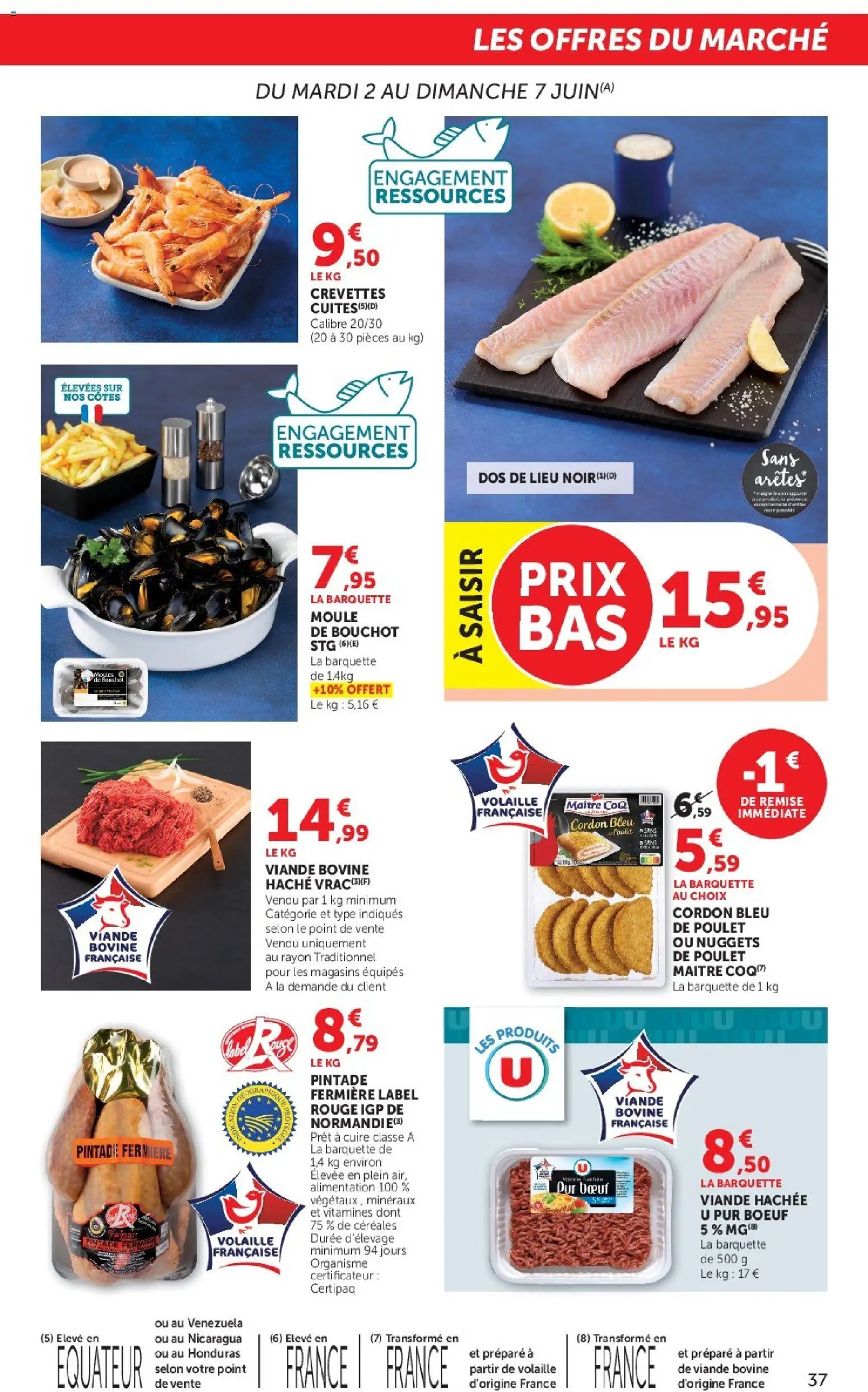 {H1} | Page: 37 | Produits: Volaille, Crevettes, Cordon bleu, Céréales