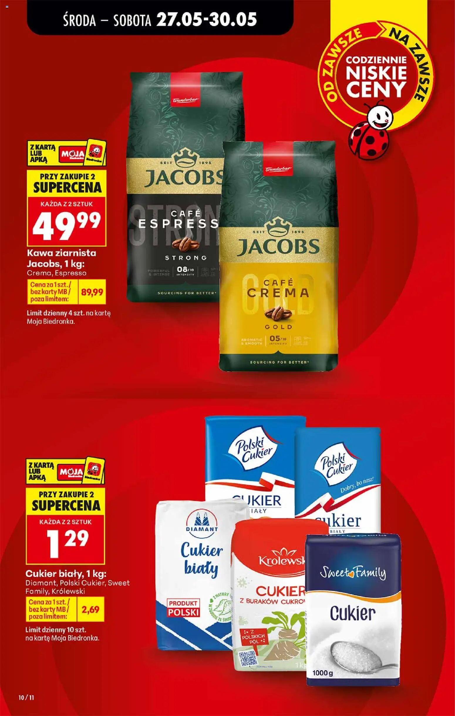 Biedronka gazetka od środy od 27.05.2026 | Strona: 10 | Produkty: Karta, Kawa ziarnista, Kawa, Cukier