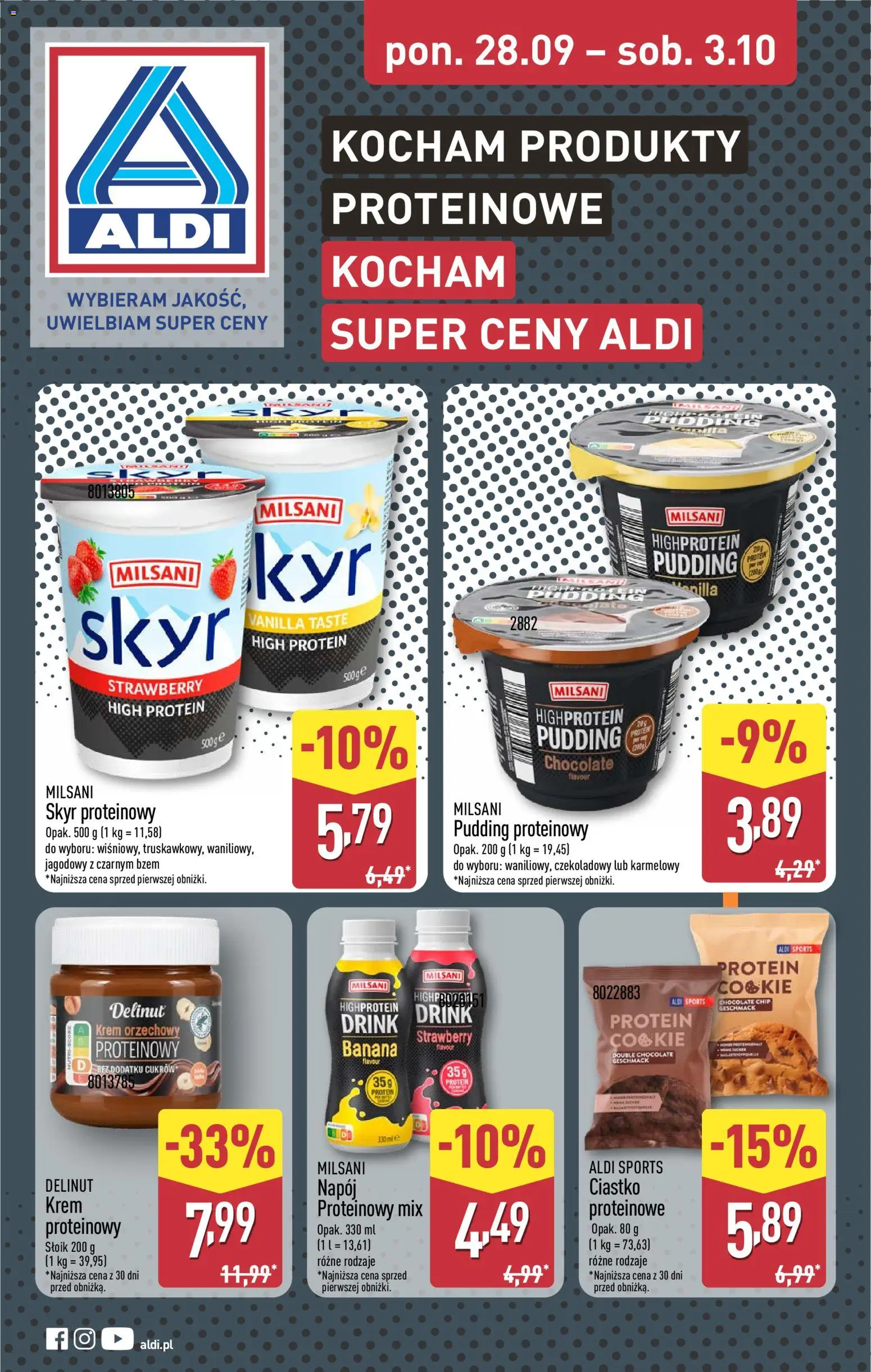 Aldi gazetka - Produkty proteinowe od 28.09.2026 | Strona: 1