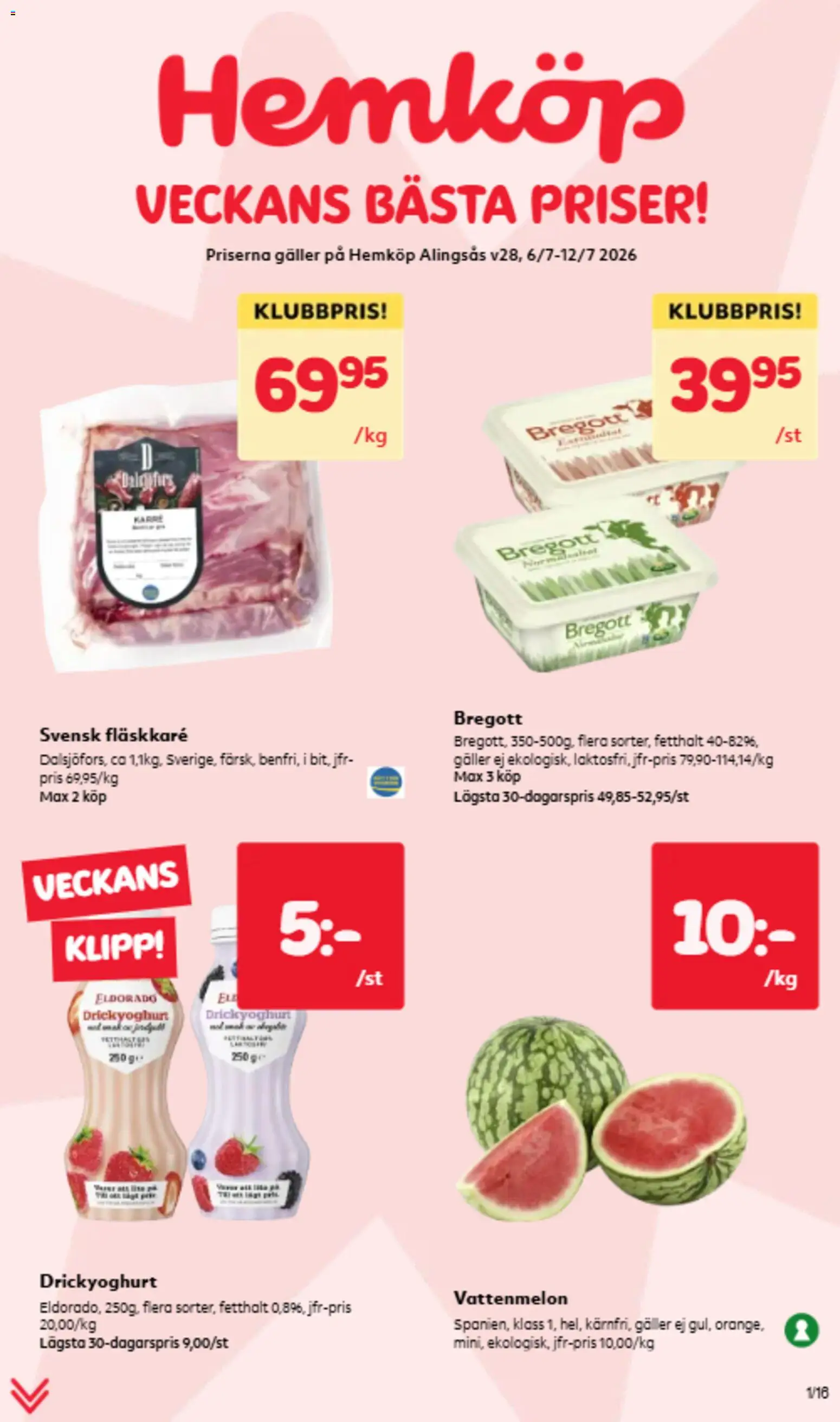 Hemköp reklamblad aktuell från 06/07/2026 | Sida: 1