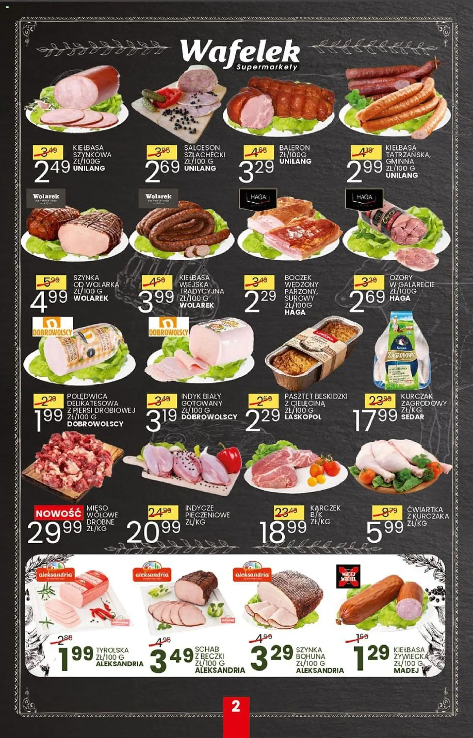Wafelek gazetka od 21.09.2026 | Strona: 2 | Produkty: Mięso, Szynka, Wafelek, Boczek