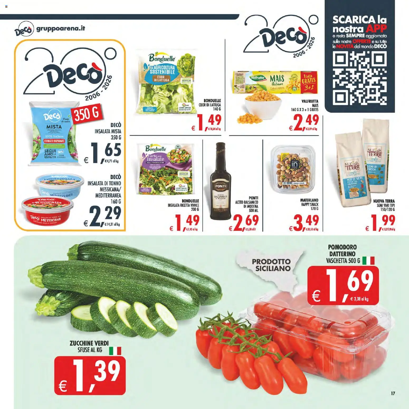 Volantino Decò del 11/08/2026 | Pagina: 20 | Prodotti: Insalata, Pomodoro, Aceto, Mais