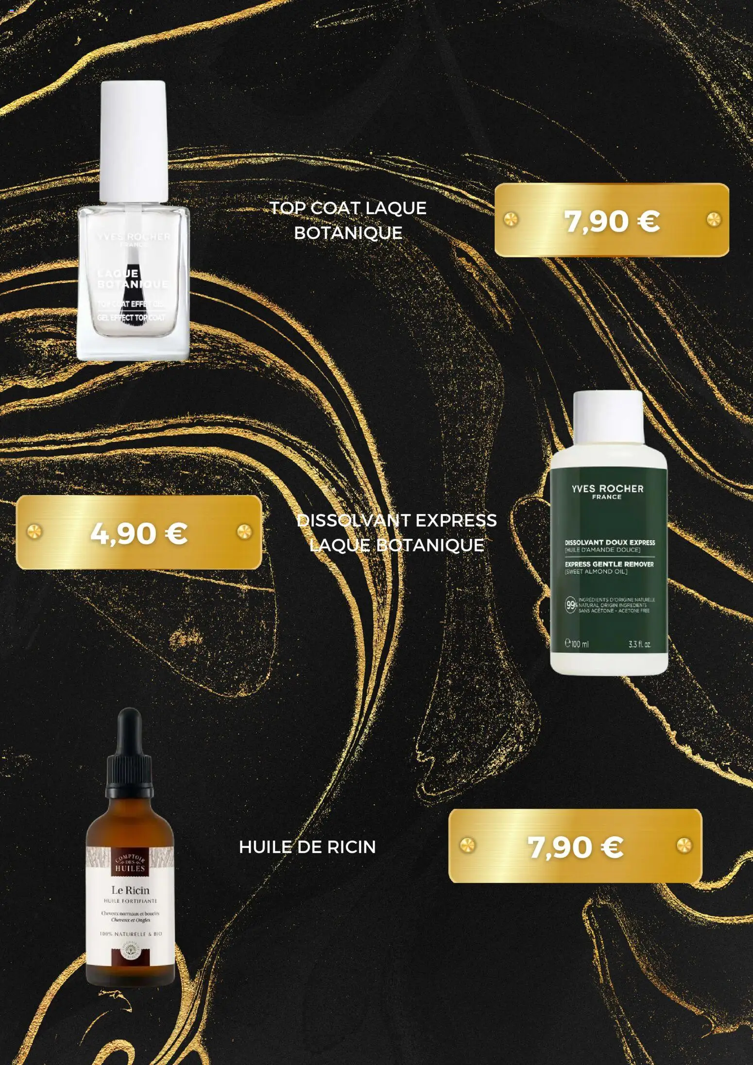 {H1} | Page: 5 | Produits: Ingrédients, Dissolvant, Huile de ricin, Laque