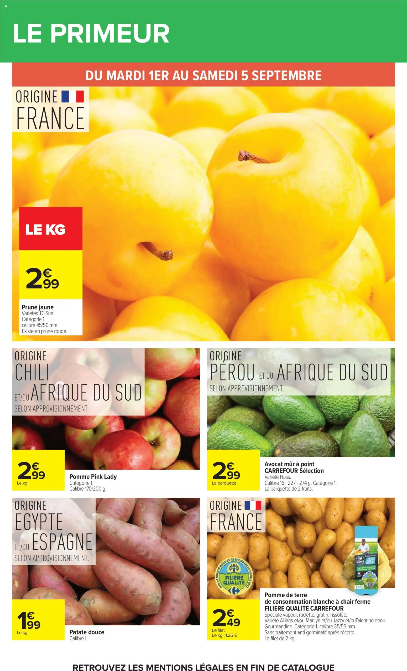 {H1} | Page: 29 | Produits: Avocat, Pomme, Pomme de terre, Pomme de terre de consommation