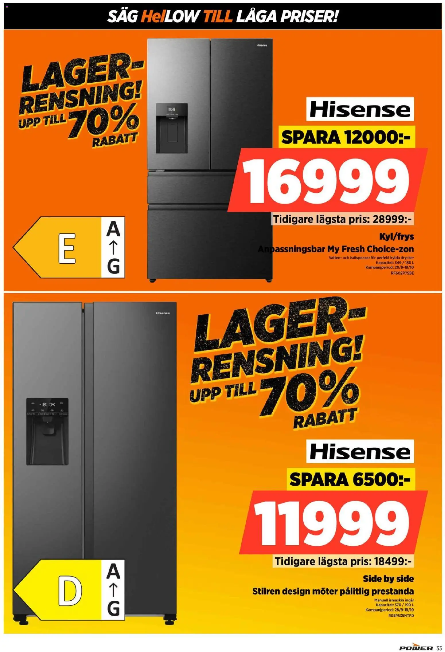 Power reklamblad aktuell från 12/10/2026 | Sida: 33 | Produkter: Såg, Vatten, Ismaskin, Drycker