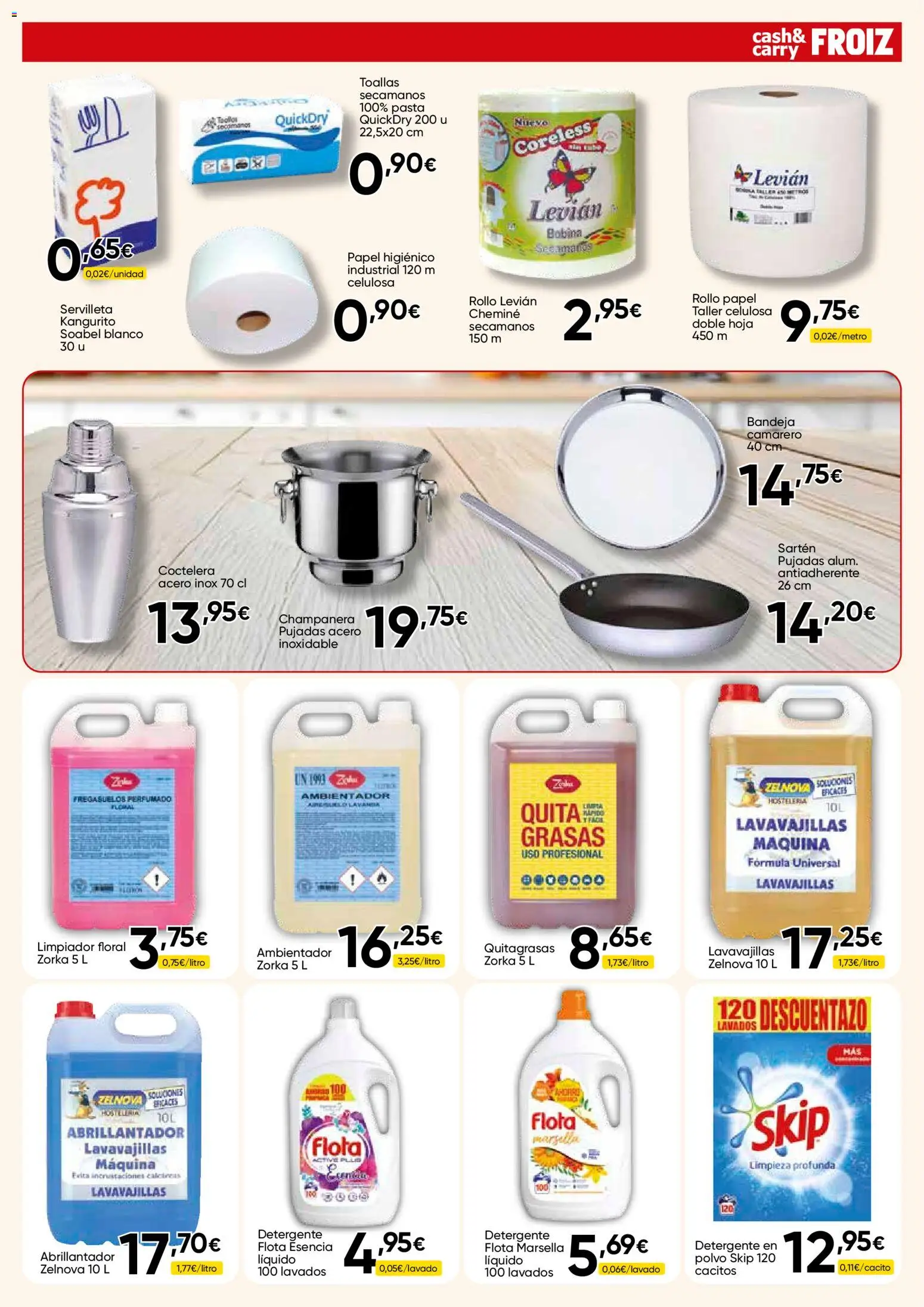 Froiz - Folleto Cash │ válido desde el 03.06.2026 | Página: 13 | Productos: Polvo, Detergente, Papel higienico, Lavavajillas