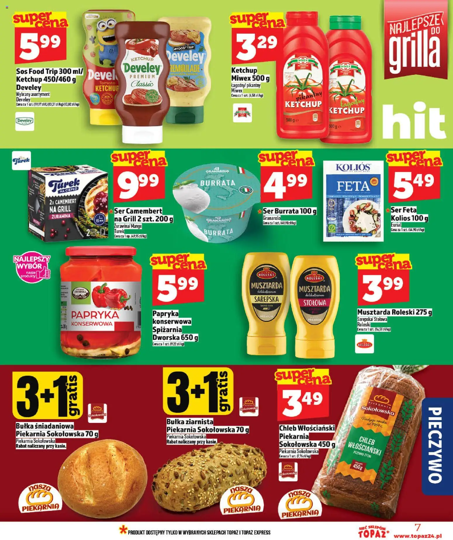Topaz gazetka od 07.05.2026 | Strona: 7 | Produkty: Camembert, Żurawina, Ser feta, Sos