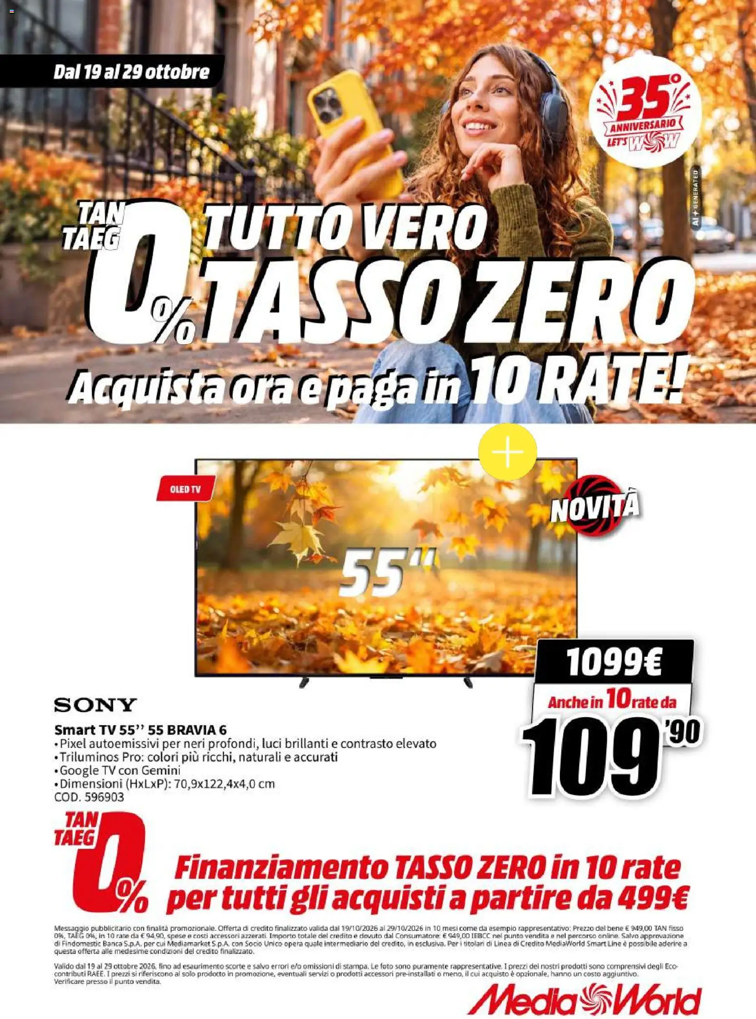 Volantino Media World del 19/10/2026 | Pagina: 37 | Prodotti: smart TV, TV