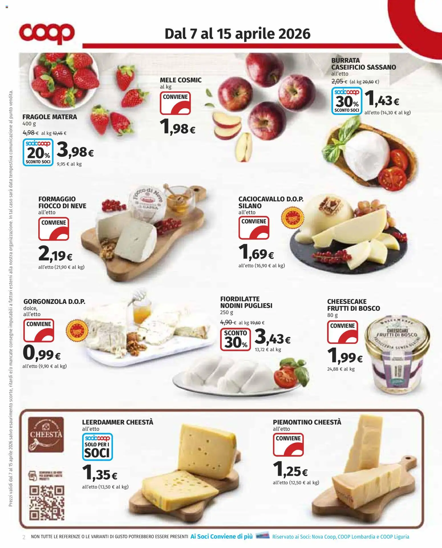 Volantino COOP del 07.04.2026 | Pagina: 2 | Prodotti: Fragole, Formaggio, Gorgonzola, Burrata