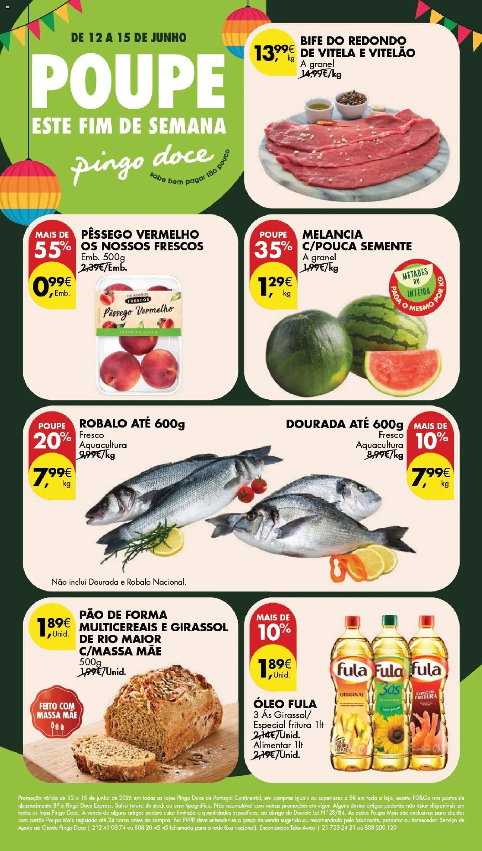 Pingo Doce Poupe este Fim de Semana │ válido de 12.06.2026 | Página: 1 | Produtos: Pão de forma, Óleo, Melancia, Massa