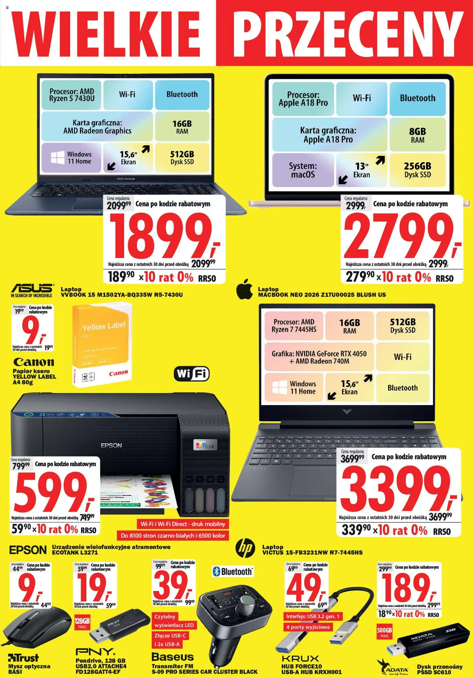 Mediaexpert promocje - Wielkie przeceny od 21.05.2026 | Strona: 5 | Produkty: Karta, Laptop, Dysk, Papier ksero