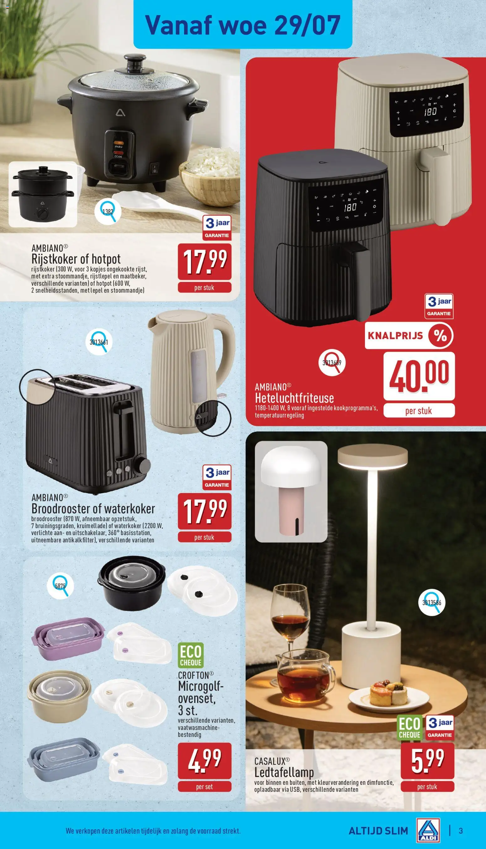 {H1} | Pagina: 3 | Producten: Rijstkoker, Waterkoker, Toaster, Lamp