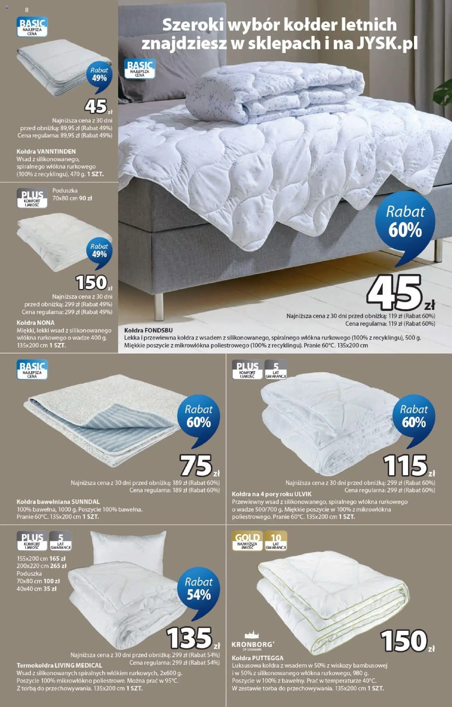 JYSK gazetka od 10.06.2026 | Strona: 8 | Produkty: Torba, Poduszka, Kołdra