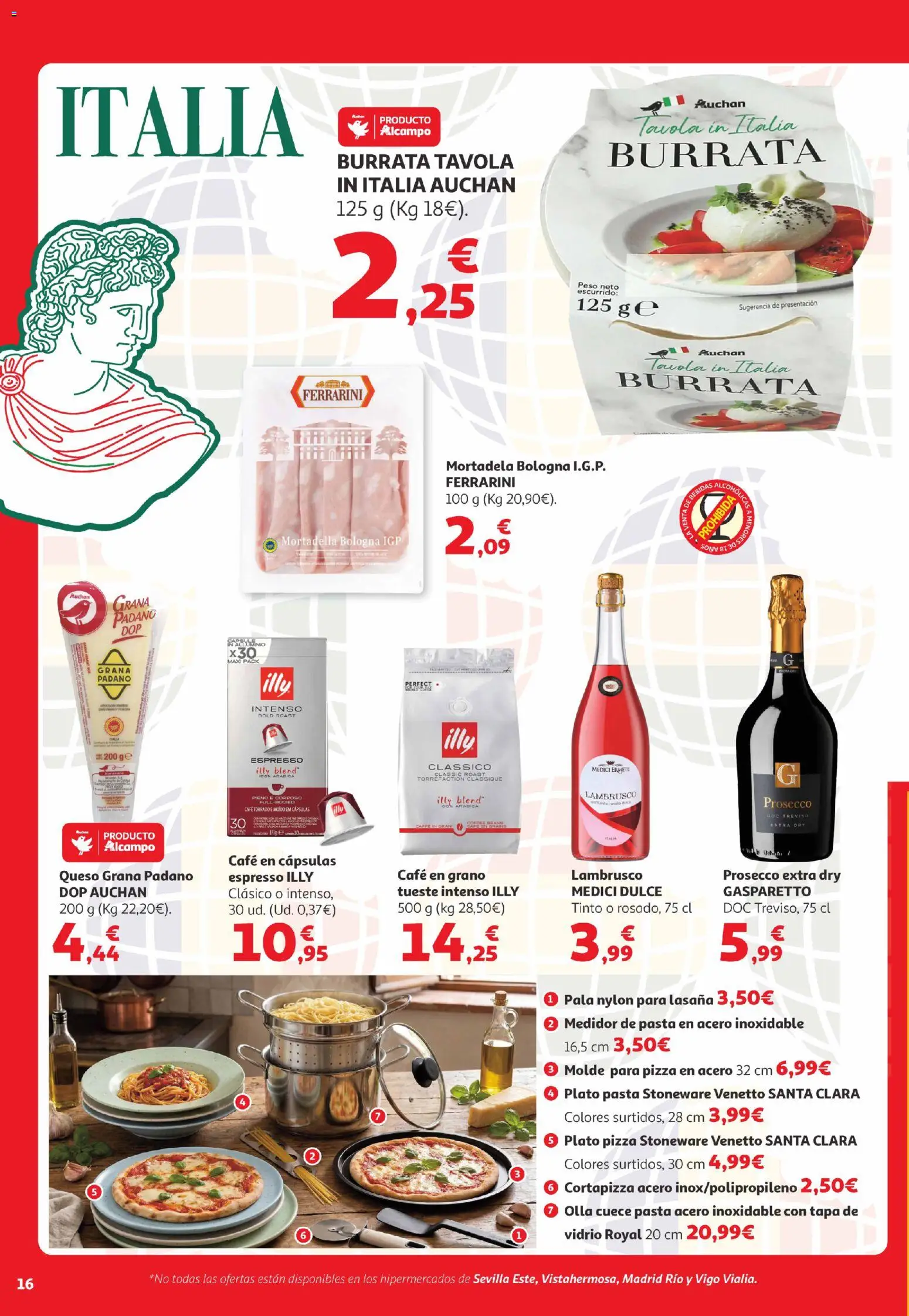 Alcampo Canarias │ válido desde el 07.04.2026 | Página: 16 | Productos: Queso, Pasta, Café en grano, Lasaña