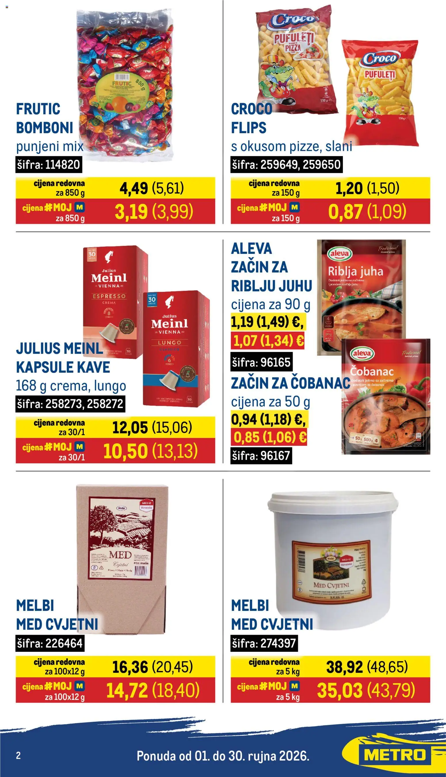 Metro katalog | vrijedi od 01.09.2026 | Stranica: 2 | Proizvodi: Pizza, Bomboni, Juha, Kapsule