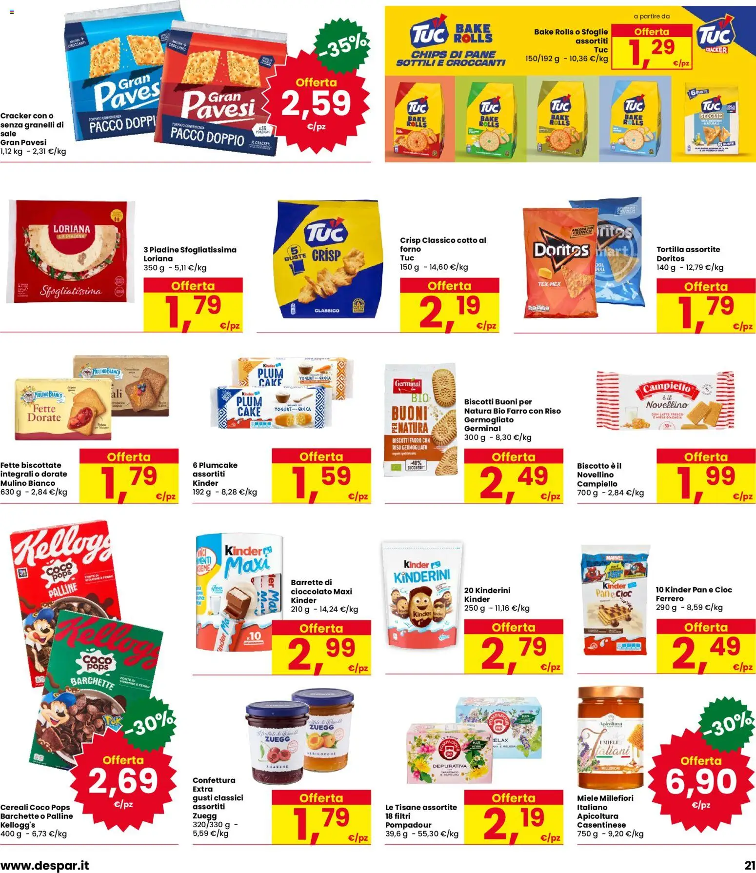 Volantino Eurospar del 08/10/2026 | Pagina: 21 | Prodotti: Yogurt, Riso, Piadina, Plumcake