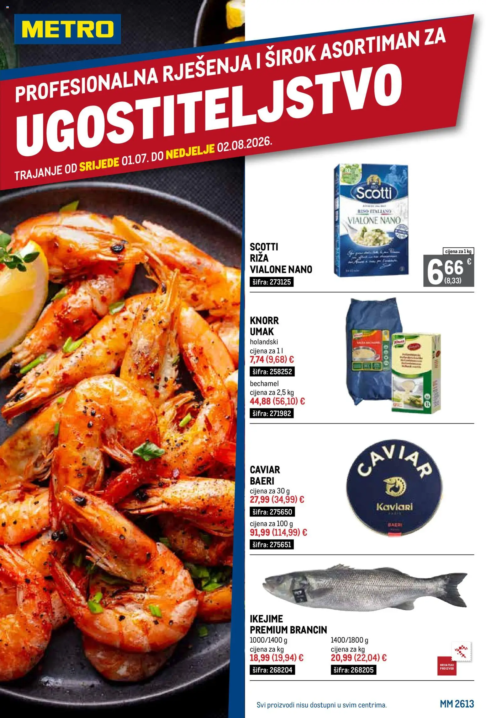 Metro katalog | vrijedi od 01.07.2026 | Stranica: 1 | Proizvodi: Riža, Brancin, Umak