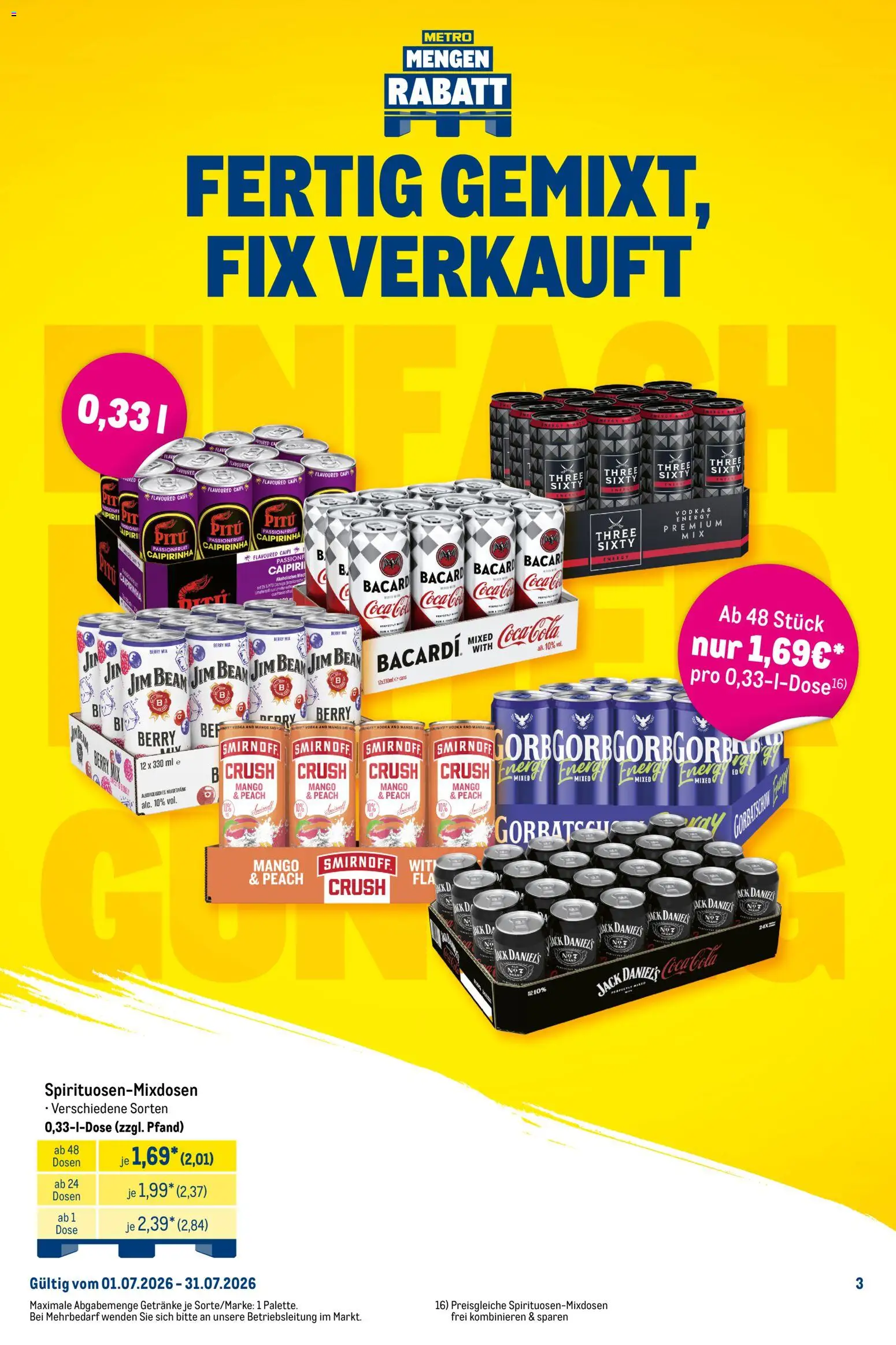Metro  Monats-Mix – gültig ab 01.07.2026 | Seite: 3 | Produkte: Coca cola, Cola, Mango, Vodka