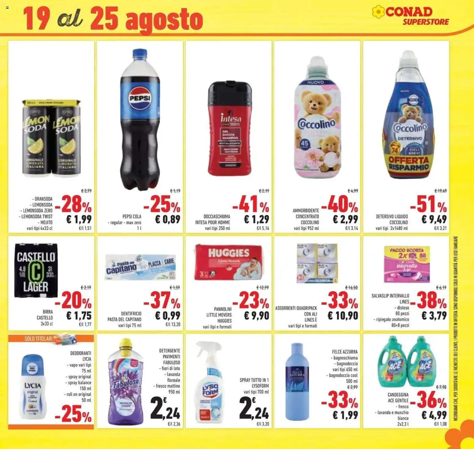 Volantino Conad dal 12/08/2026 > Anteprima | Pagina: 45 | Prodotti: Birra, Pasta, Salvaslip, Doccia