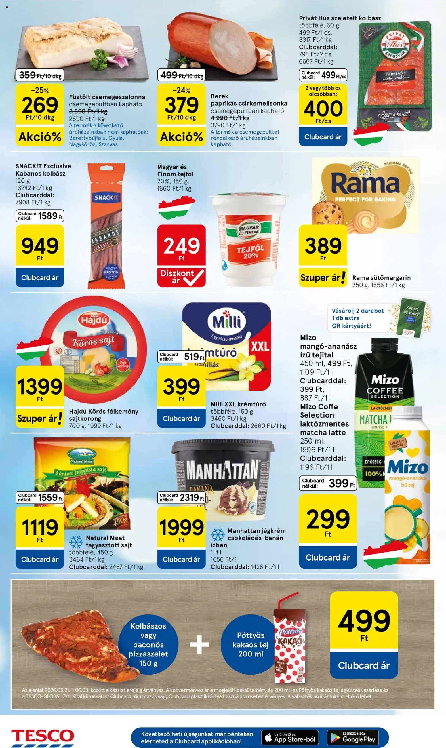 Tesco akciós ujság - amely érvényes a következő dátumtól: 28.05.2026 | Oldal: 4 | Termékek: Hús, Krémtúró, Sajt, Trappista sajt