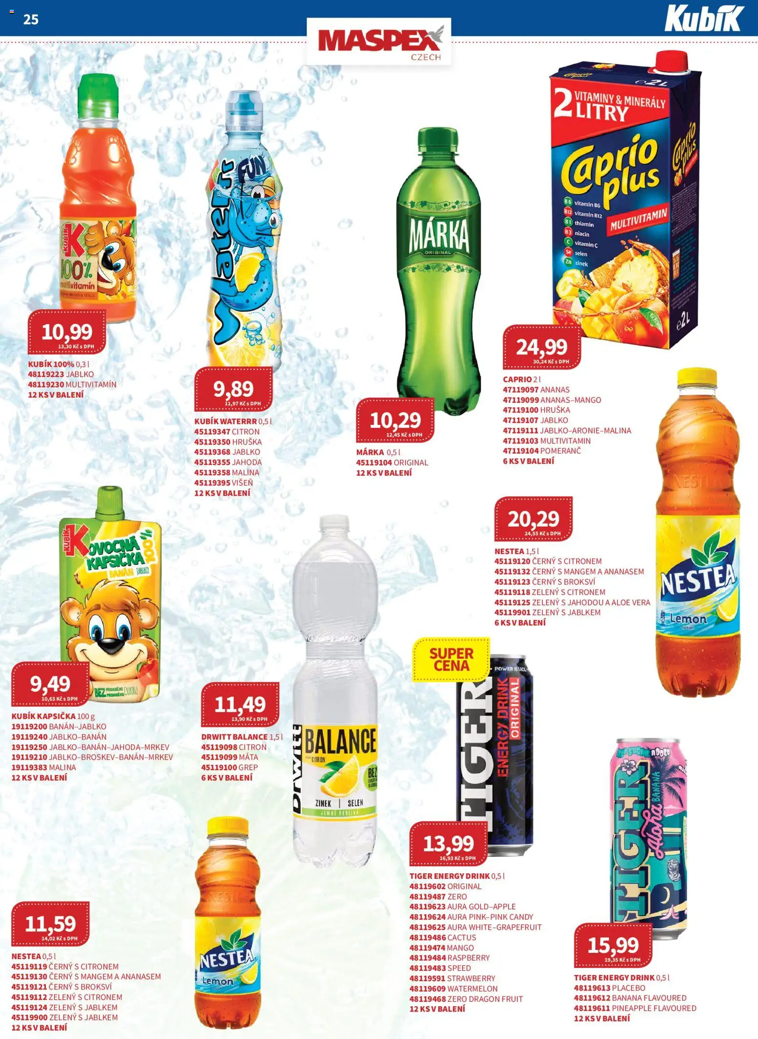 Kubík leták - Velkoobchod 09/2026 od 01.09.2026 | Strana: 25 | Produkty: Vitamin c, Tiger energy, Multivitamin, Banán