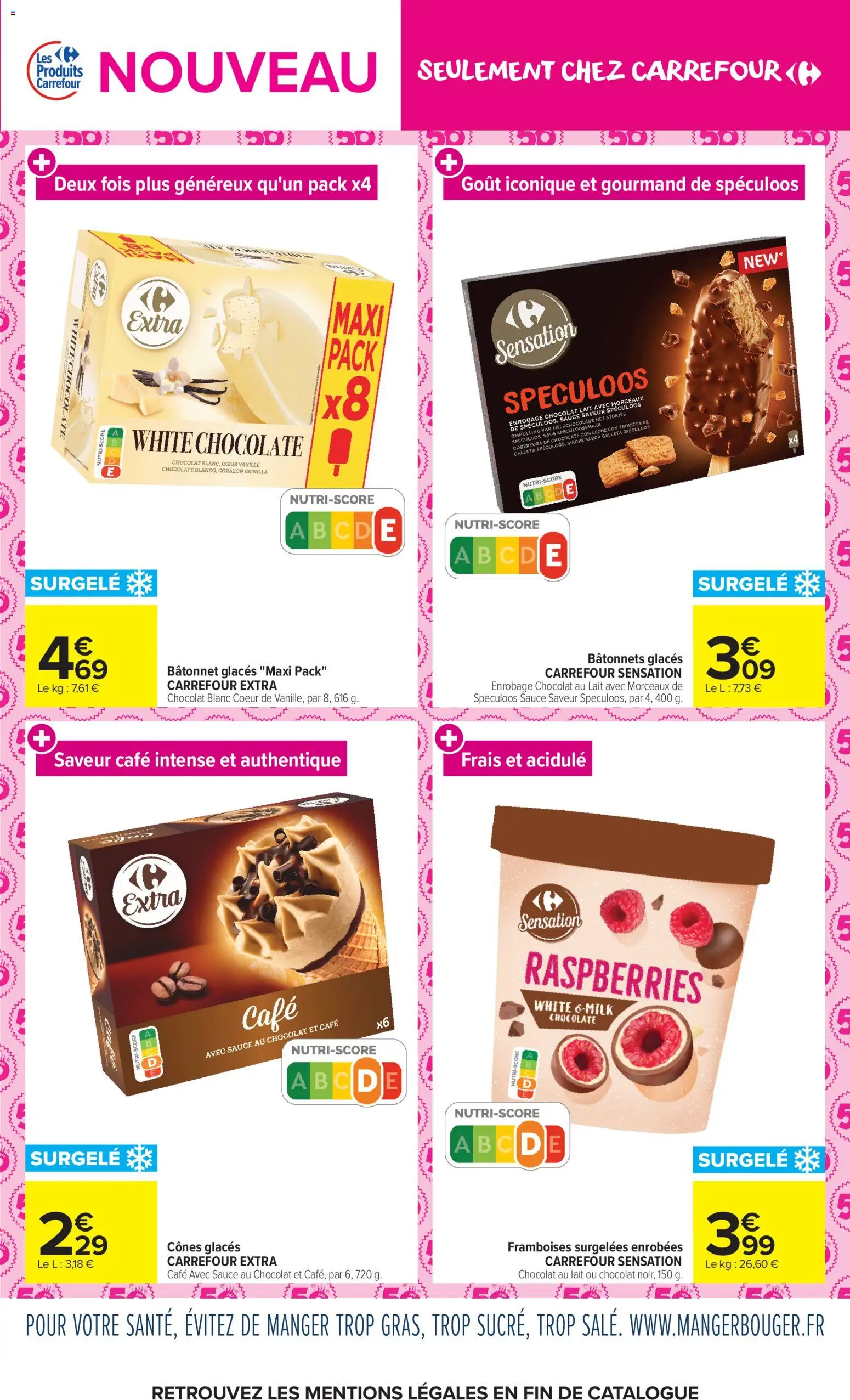 {H1} | Page: 7 | Produits: Glaces, Cônes, Café, Chocolat