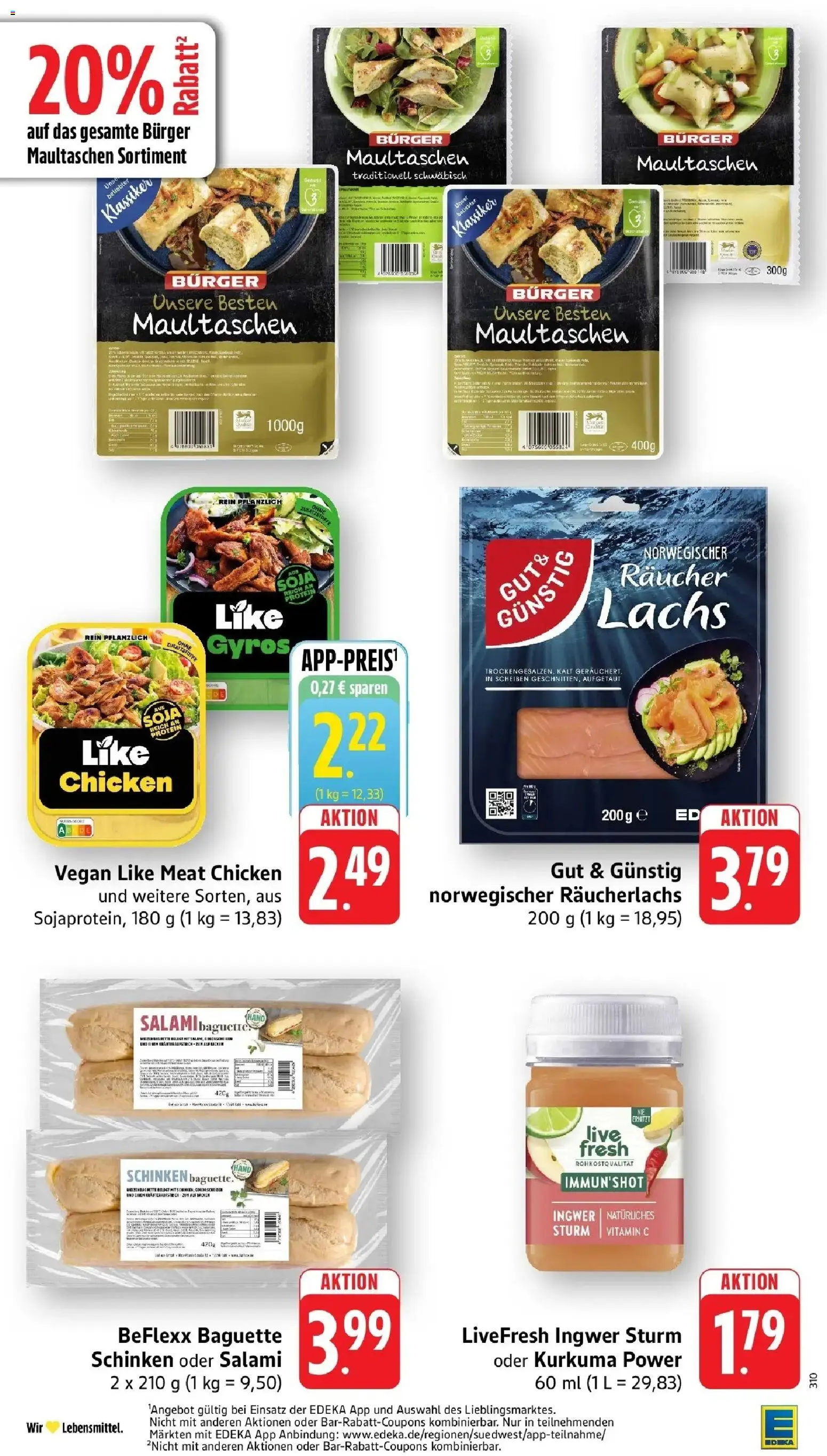 Edeka Prospekt Weinstadt - Endersbach (ab 12.10.2026) » Angebote Online | Seite: 18 | Produkte: Gouda, Räucherlachs, Like meat, Salami