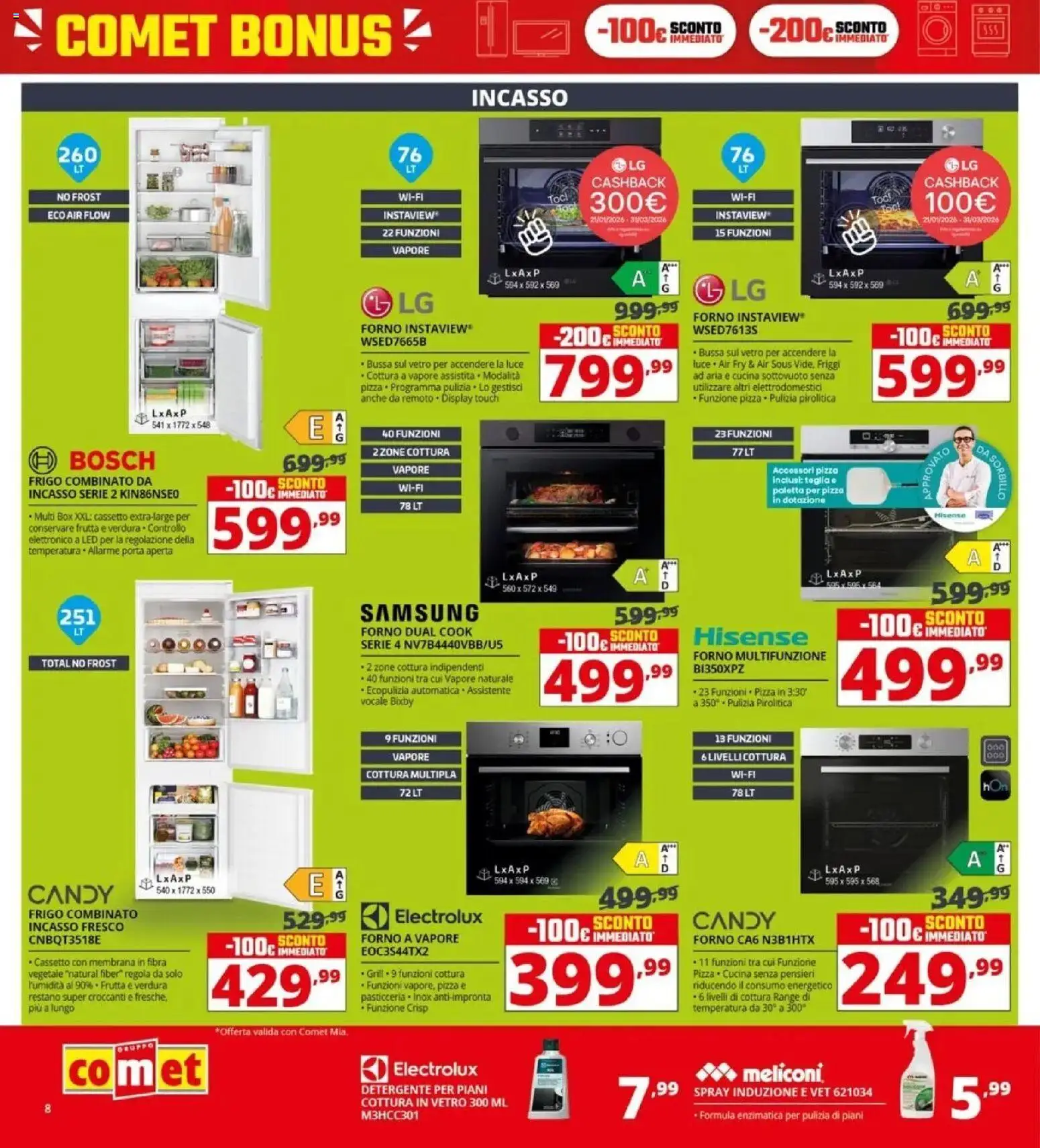 Volantino Comet del 05.03.2026 | Pagina: 8 | Prodotti: Pizza, Detergente, Frutta, Forno