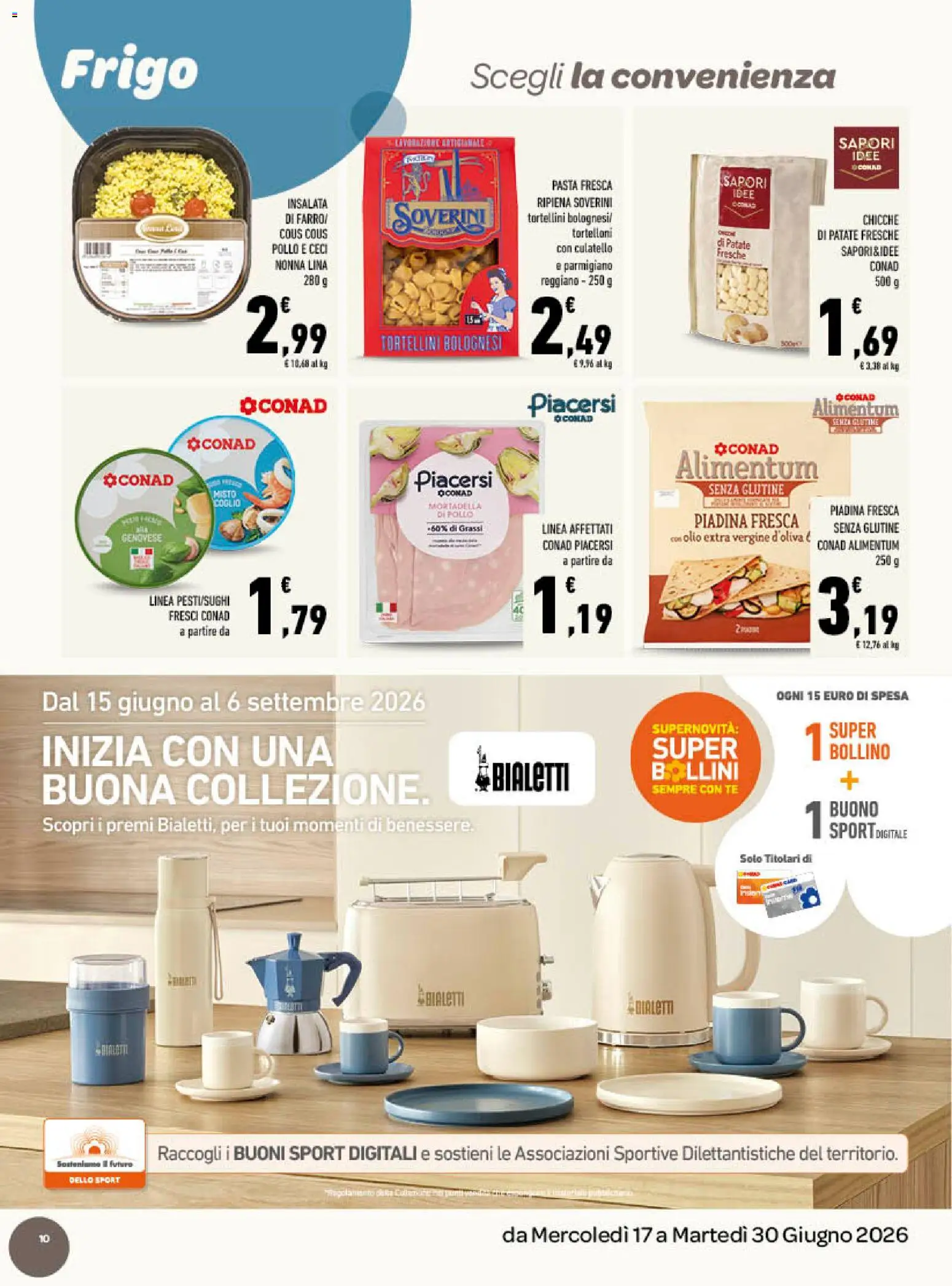 Volantino Conad del 17.06.2026 | Pagina: 10 | Prodotti: Olio, Pasta, Cous cous, Gnocchi