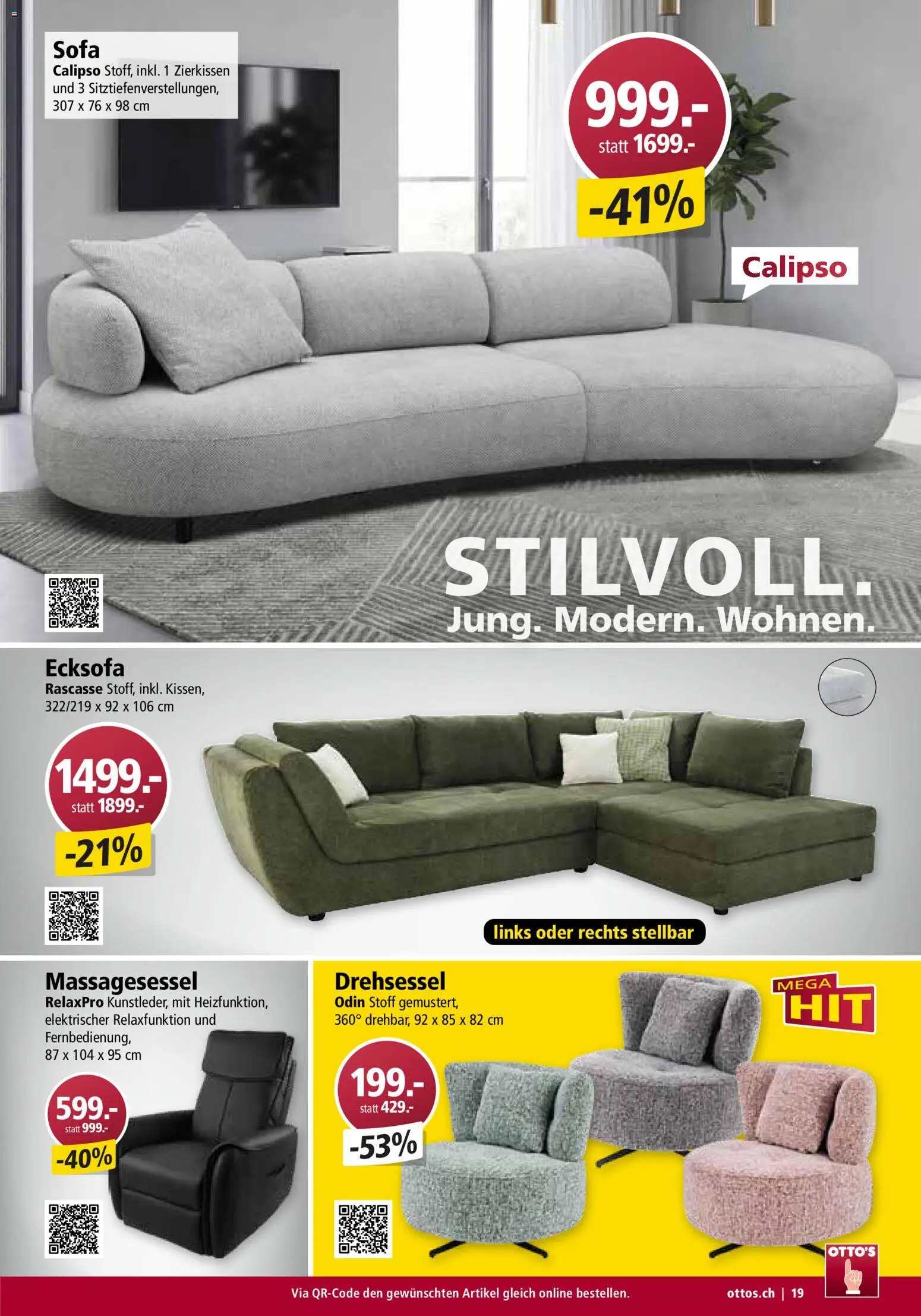Otto's Aktionen Möbelflyer – gültig ab 01.07.2026 | Seite: 19 | Produkte: Sofa, Ecksofa