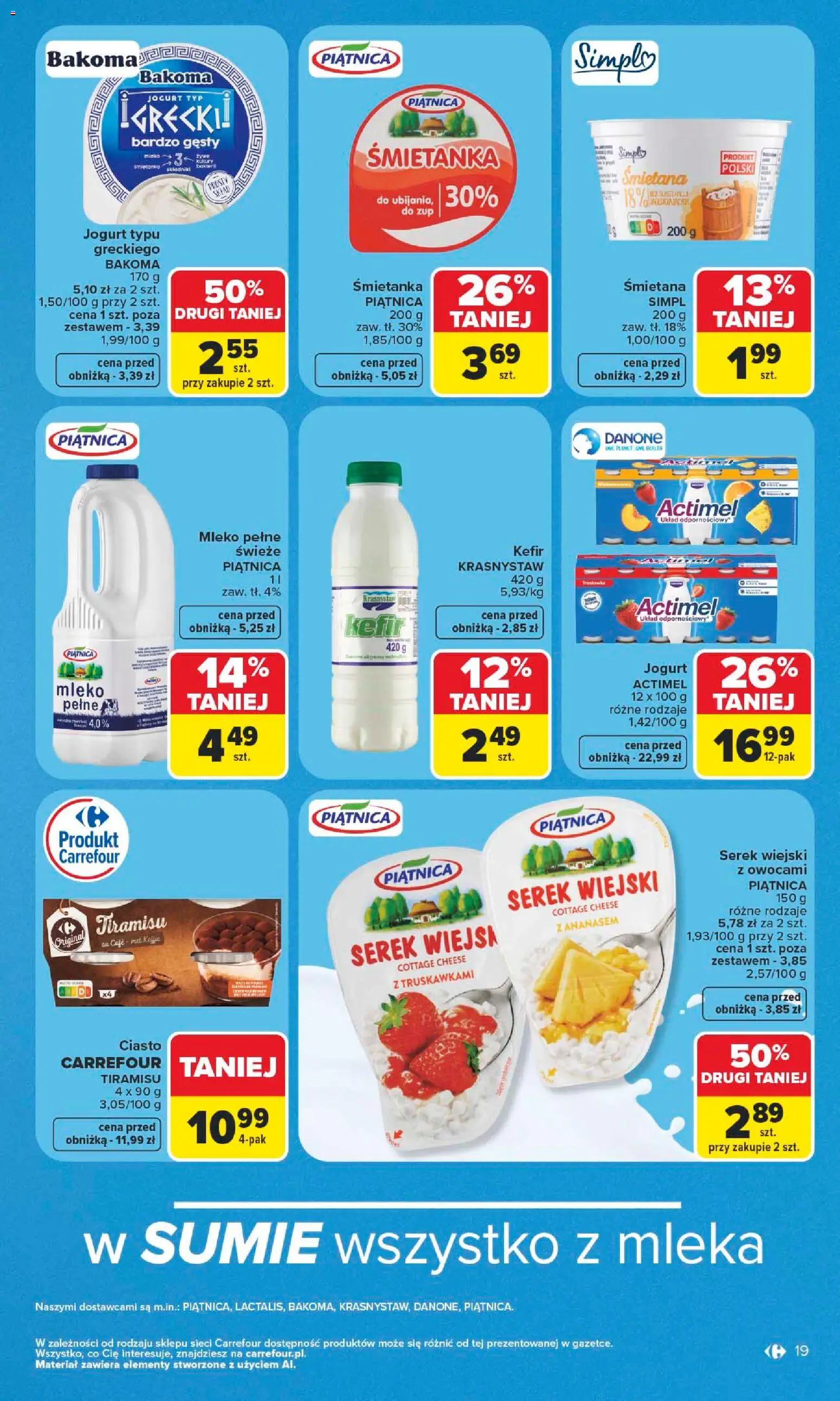 Carrefour gazetka od 06.07.2026 | Strona: 19 | Produkty: Kefir, Serek, Mleka, Serek wiejski