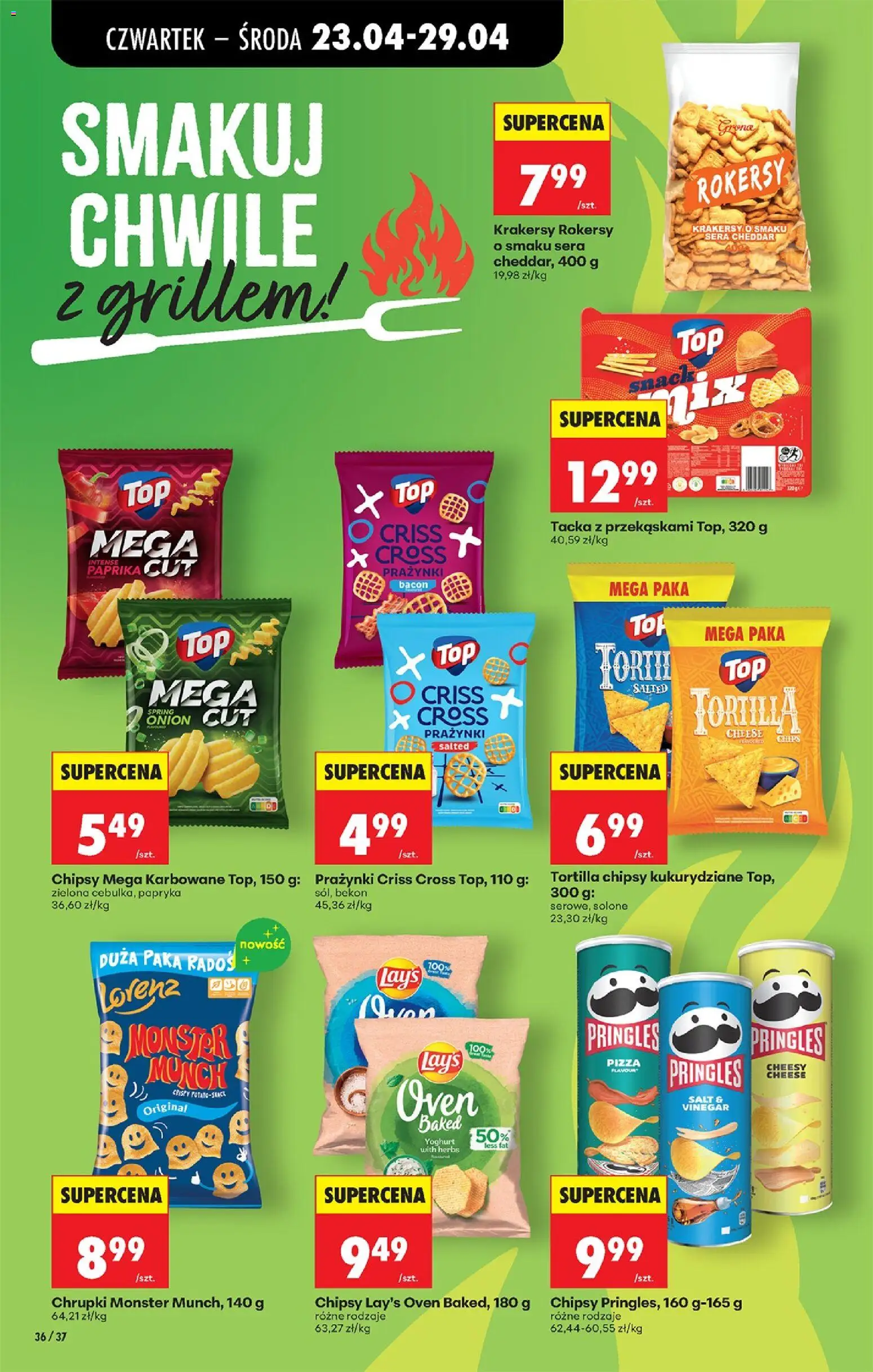 Biedronka gazetka od czwartku od 23.04.2026 | Strona: 52 | Produkty: Chipsy, Chrupki, Bekon, Pizza