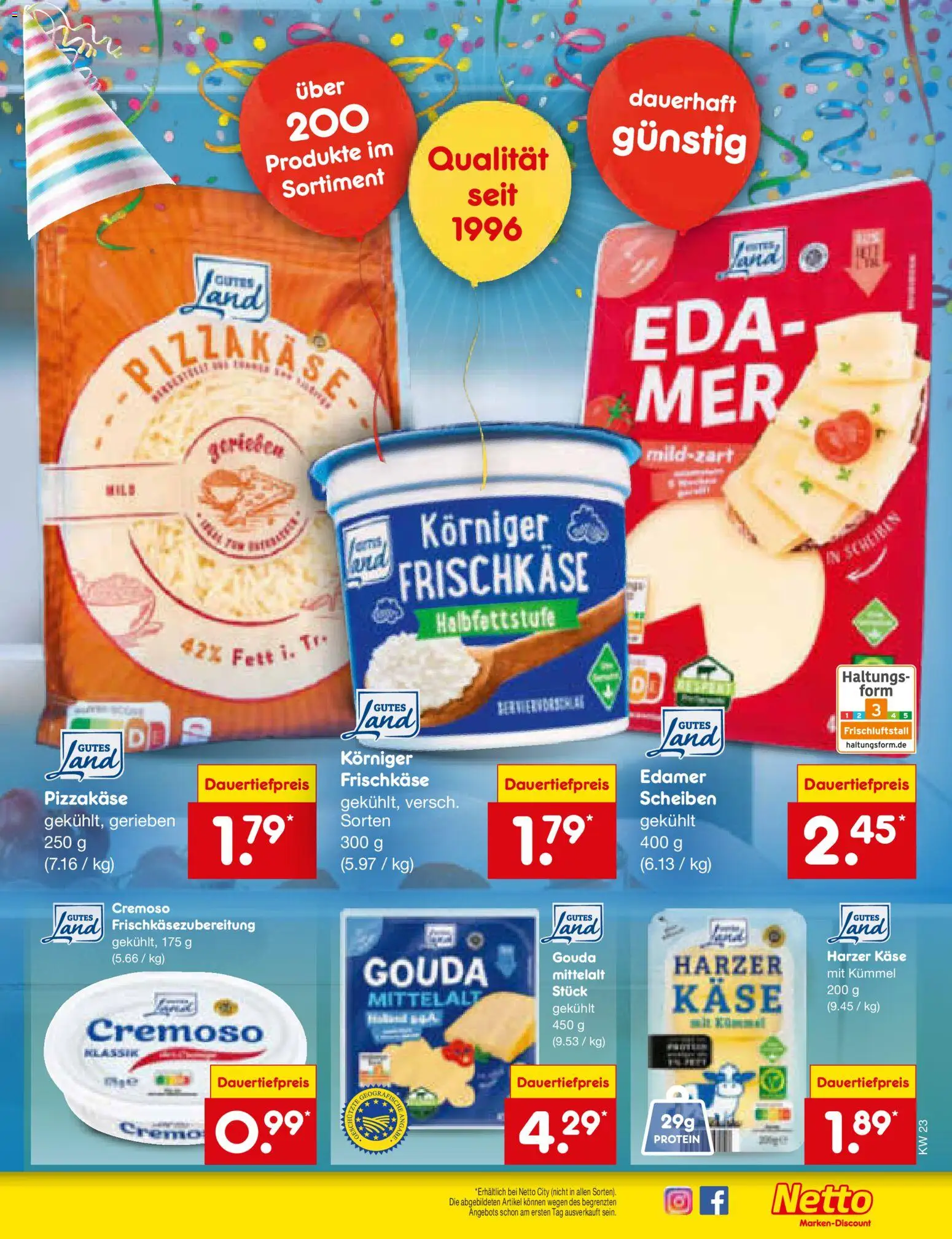 Netto Marken-Discount Prospekt – gültig ab 01.06.2026 | Seite: 13 | Produkte: Käse, Gouda, Edamer, Frischkase